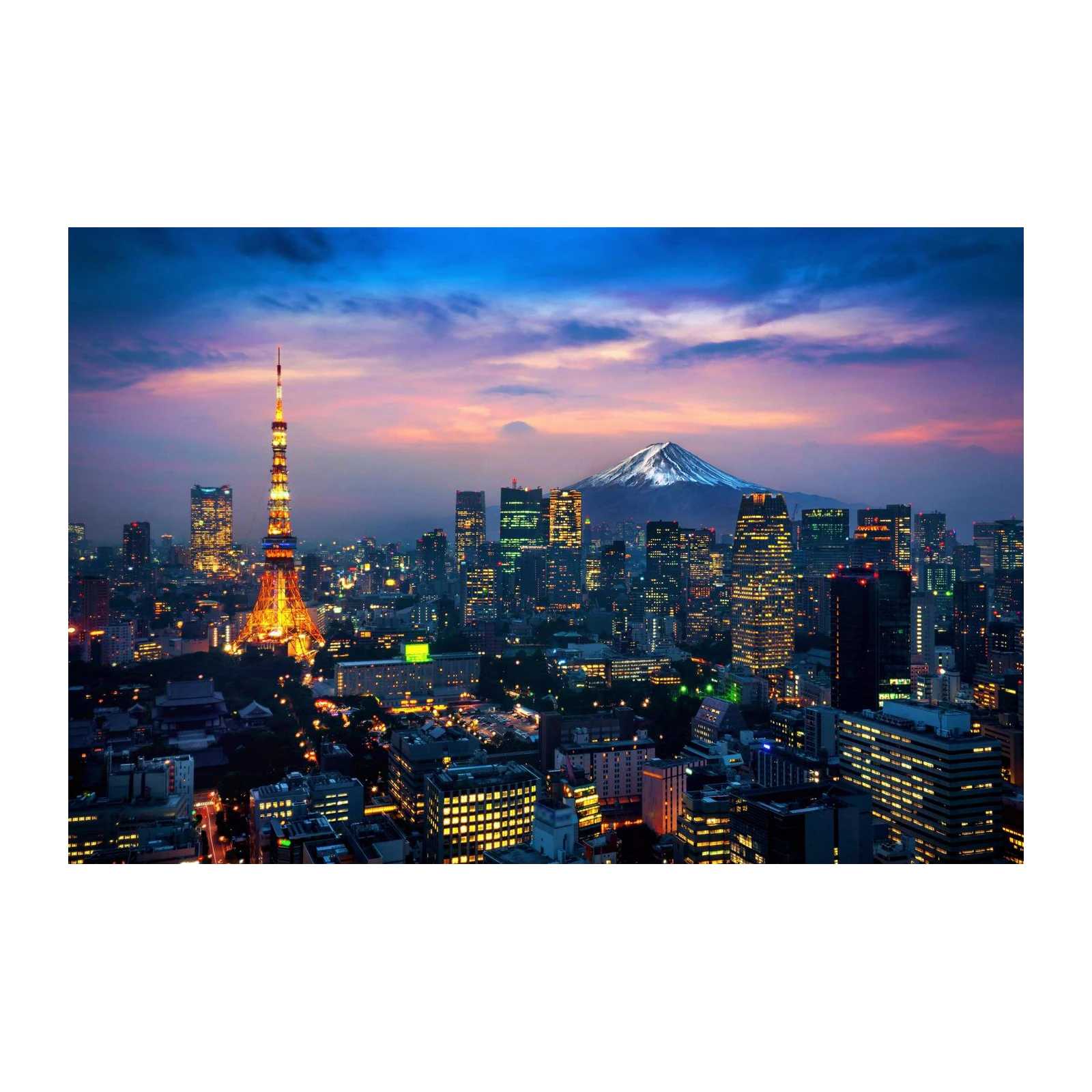 Tokyo Skyline Mt. Fuji Dusk Wall Art