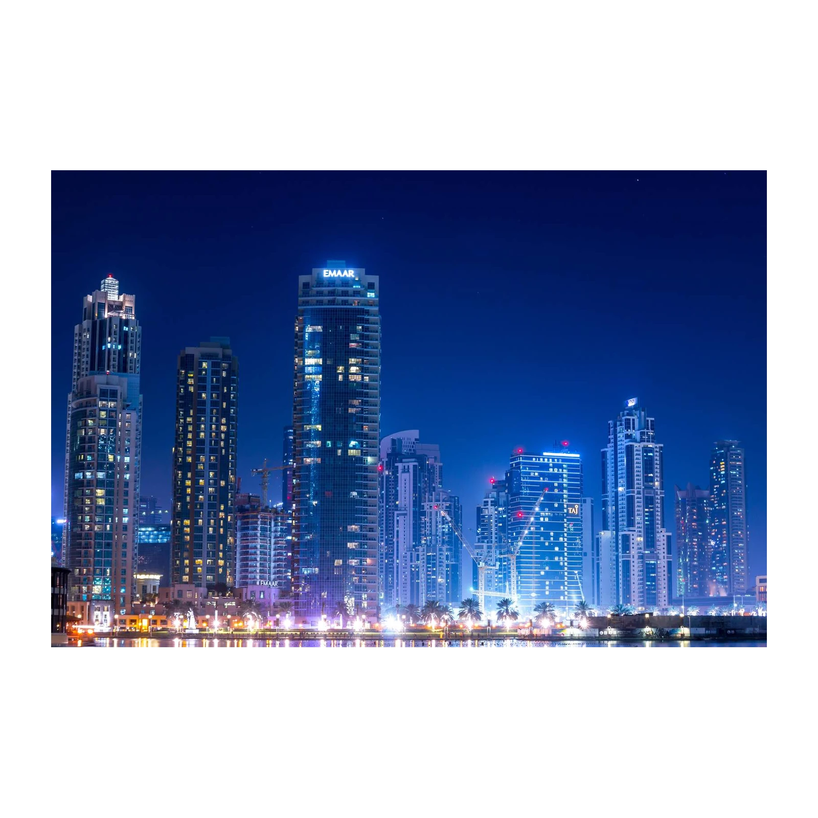 Stunning Dubai Skyline Night Wall Art