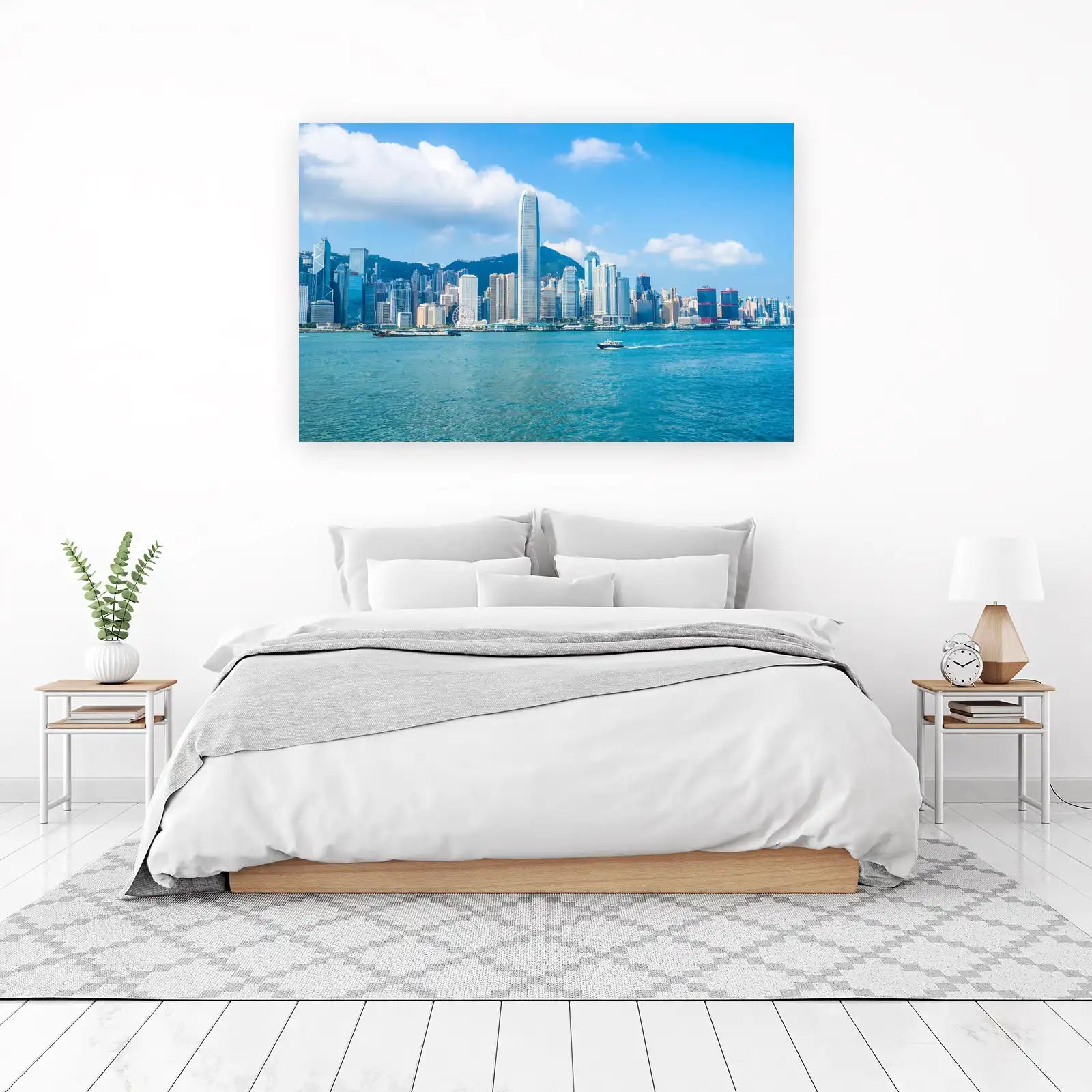 Vibrant Hong Kong Skyline Wall Art