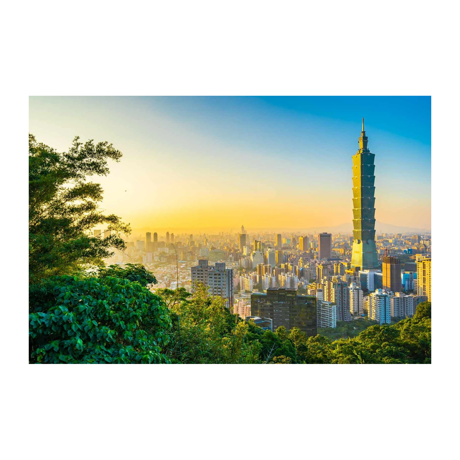 Taipei 101 Skyline Sunrise Wall Art
