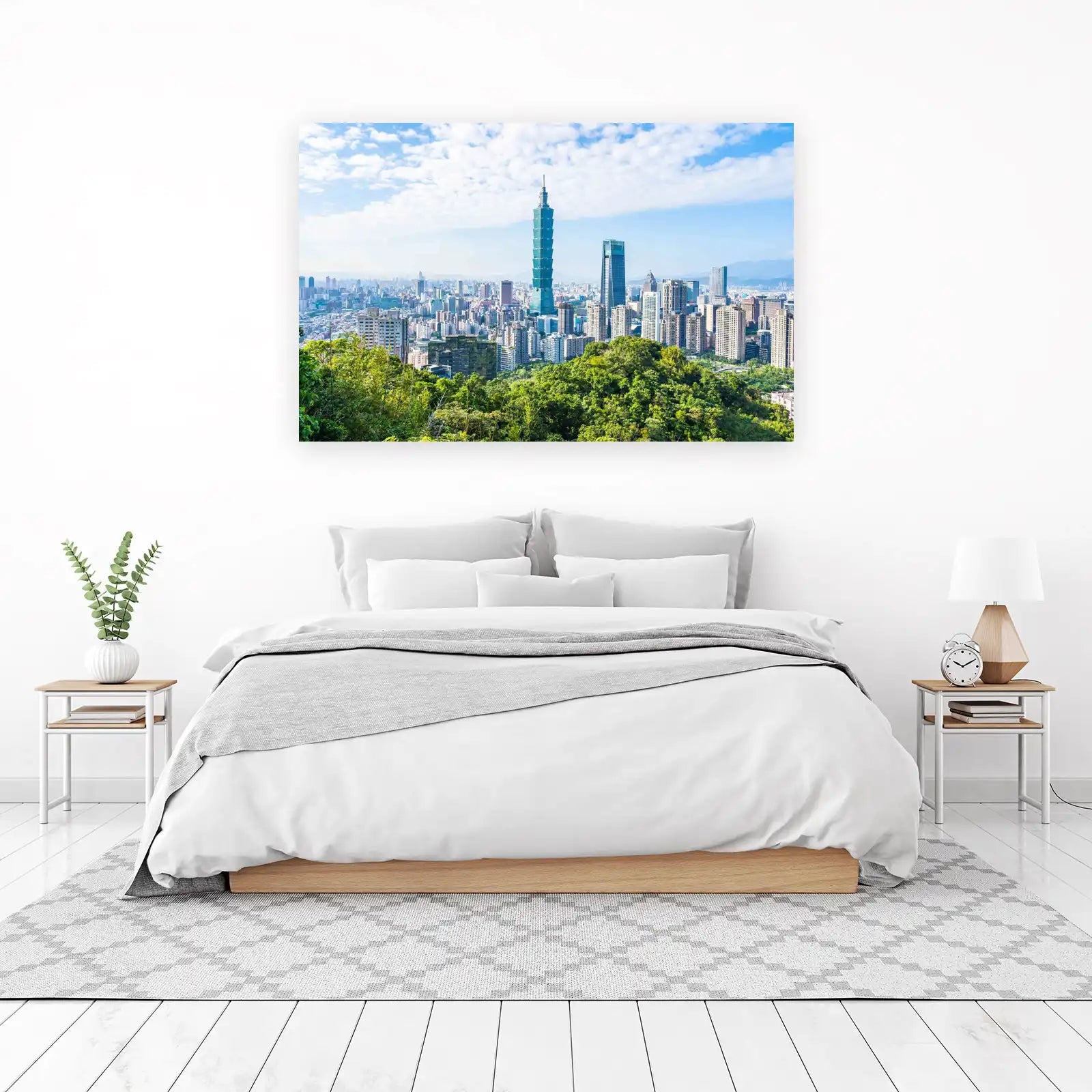 Taipei Cityscape Emerald Towers Wall Art