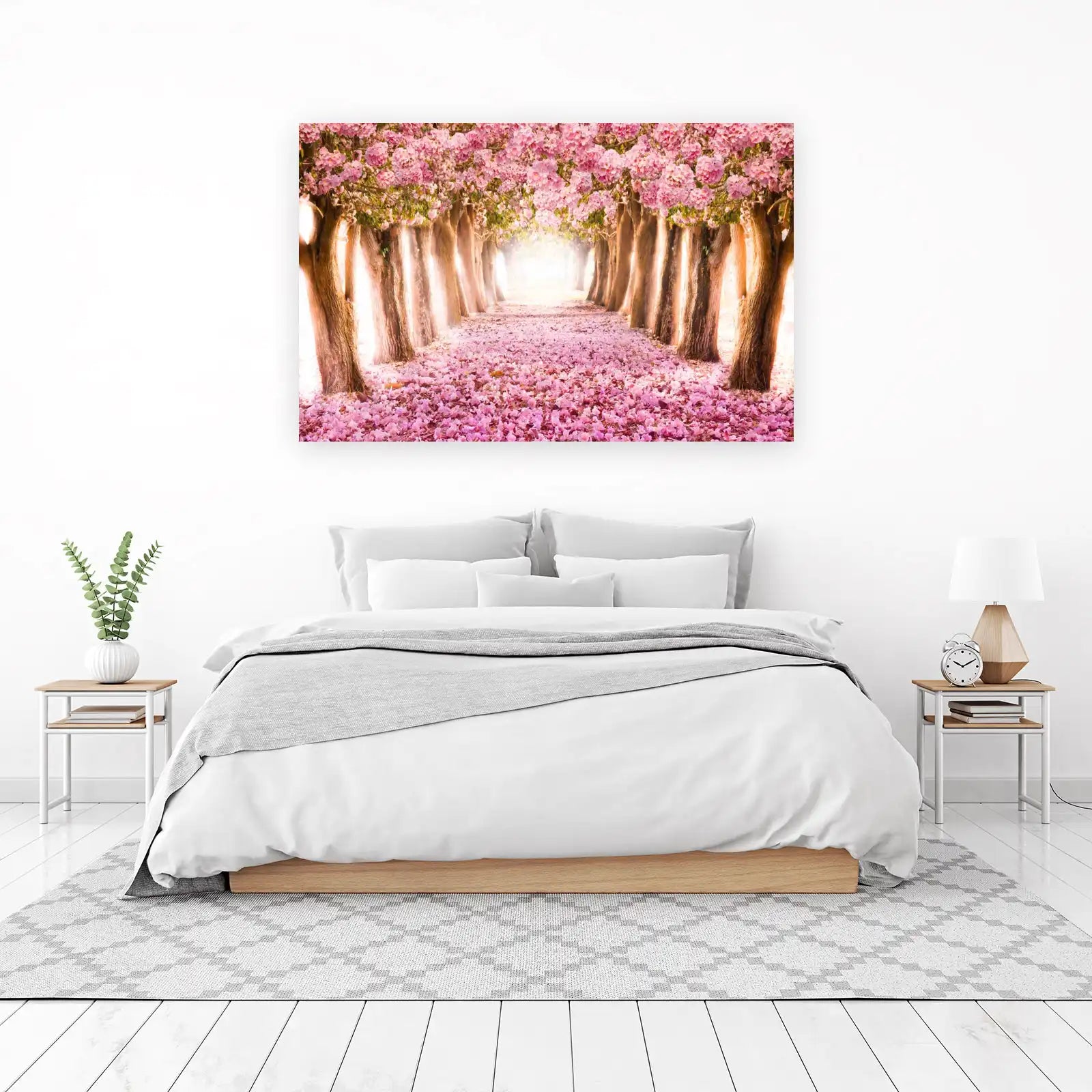 Enchanting Pink Blossom Pathway Wall Art