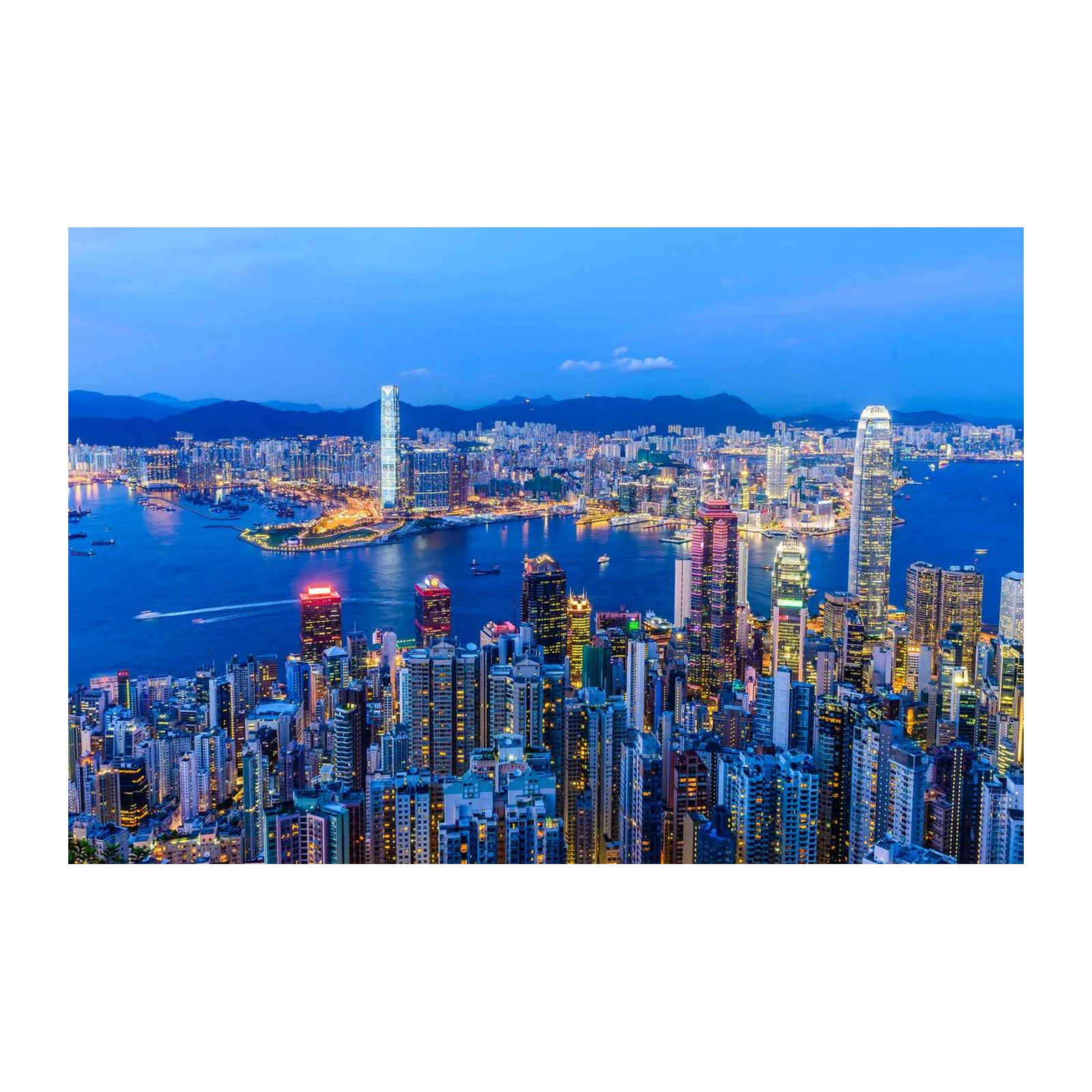Hong Kong Skyline Twilight Wall Art