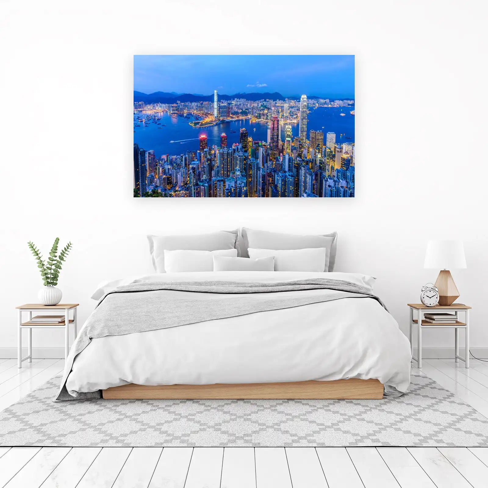 Hong Kong Skyline Twilight Wall Art