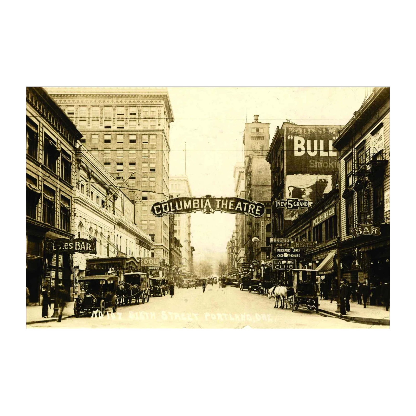 Vintage Columbia Theatre Street Scene Wall Art