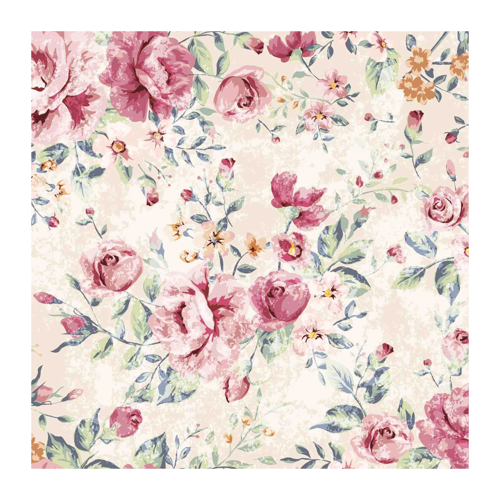 Shabby Chic Rose Bouquet Wall Art