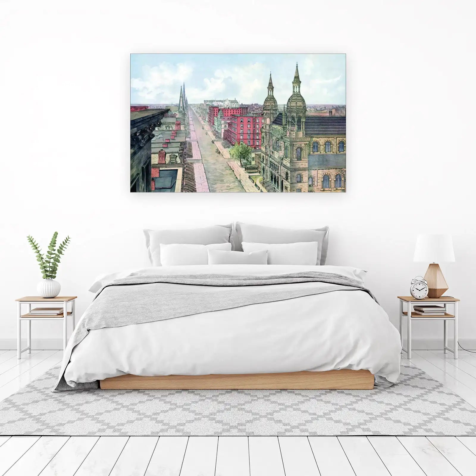 Vintage Cityscape Street Scene Wall Art
