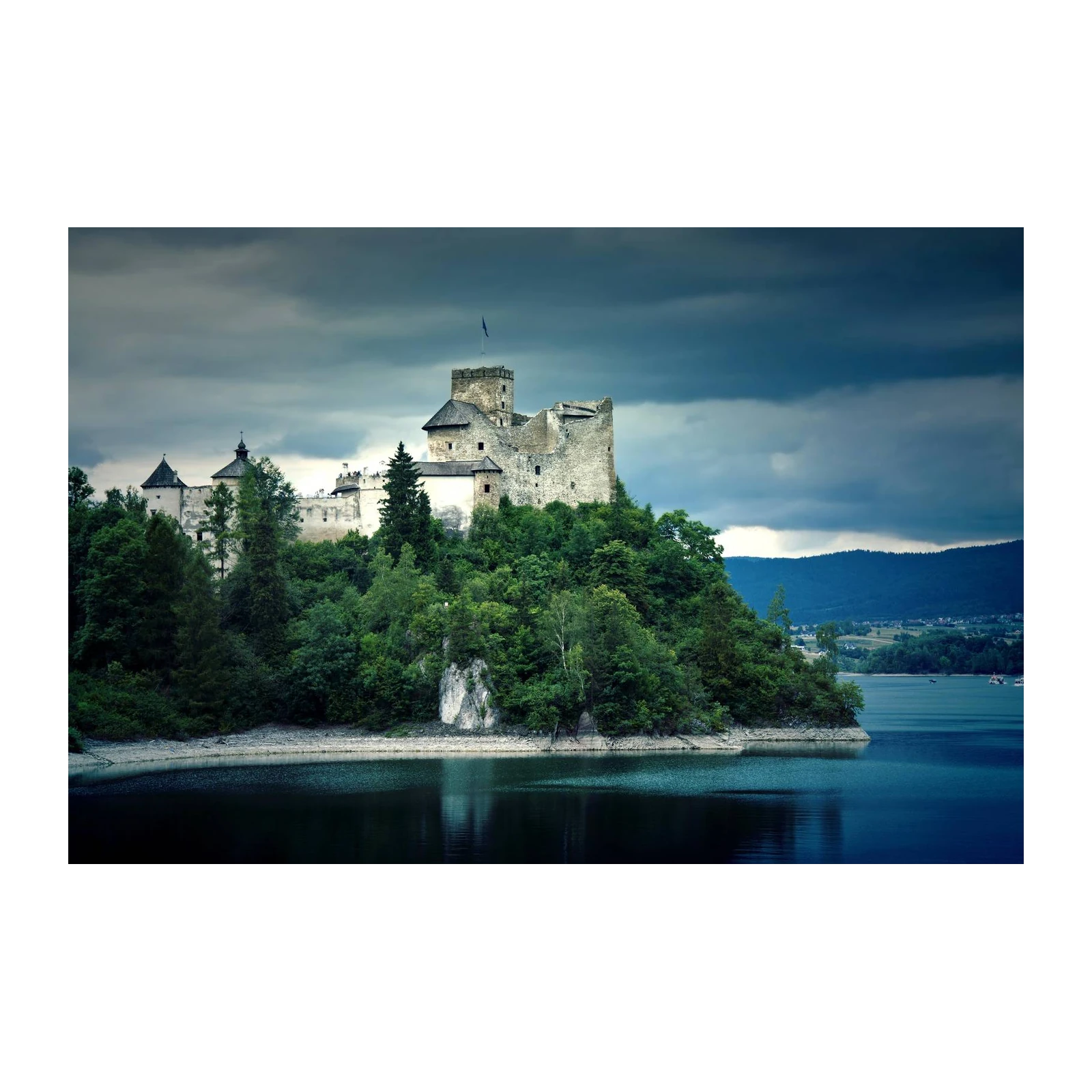 Majestic Castle Lakeside Landscape Wall Art