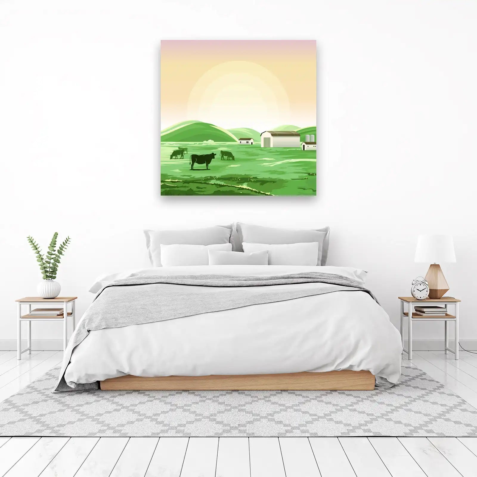 Serene Farm Landscape Wall Art