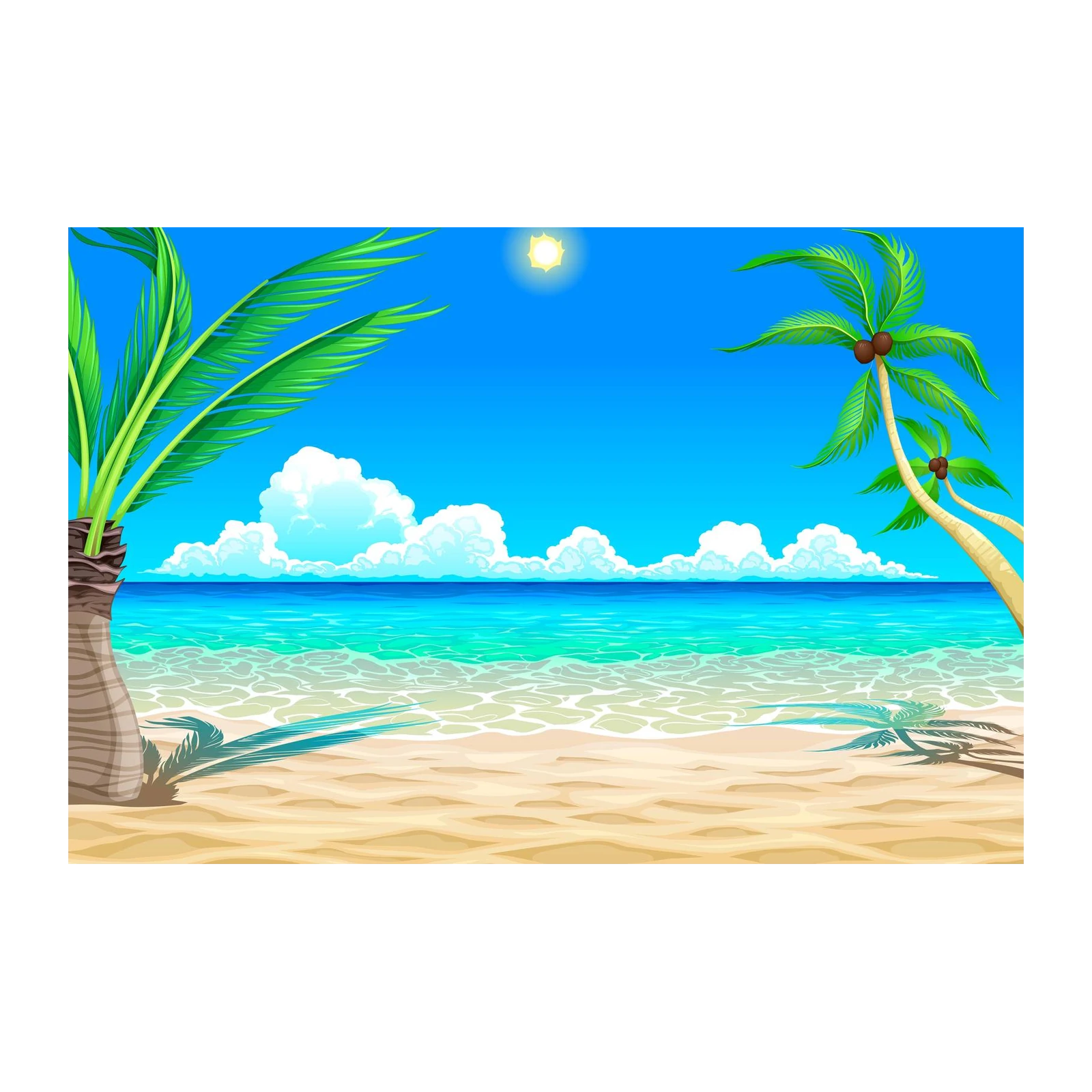 Tropical Beach Paradise Palm Trees Wall Art