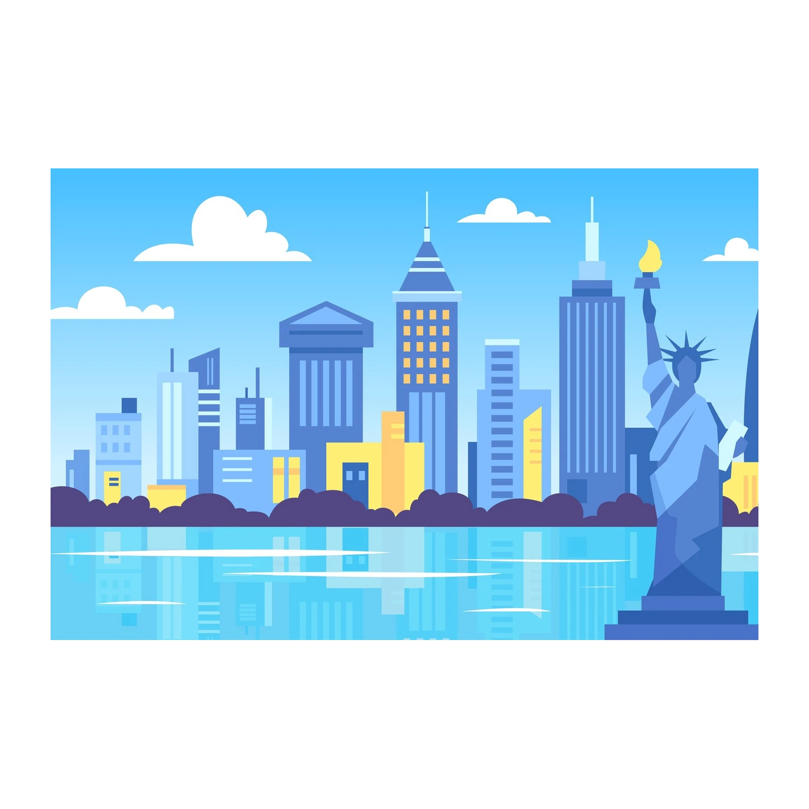 Iconic NYC Skyline & Lady Liberty Wall Art