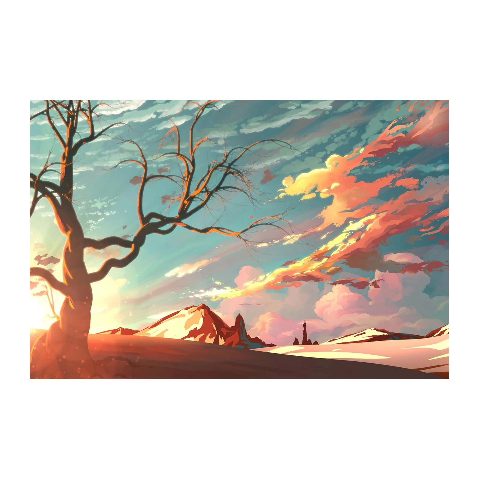 Majestic Sunset Tree Wall Art