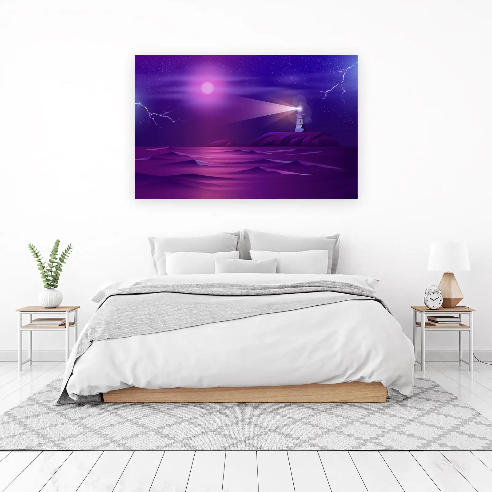 Mystic Lighthouse Storm Wall Art