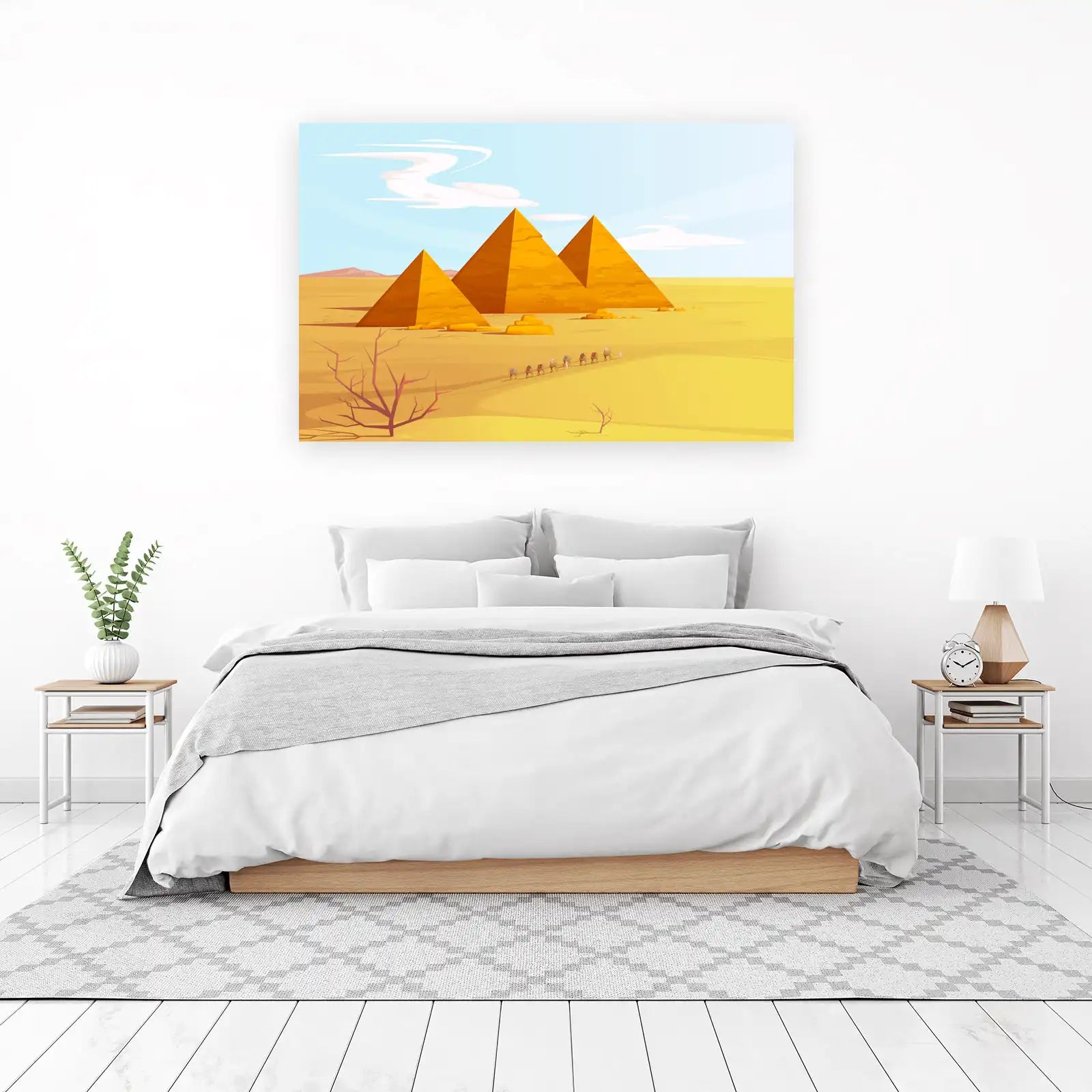 Egyptian Pyramids Camel Caravan Wall Art