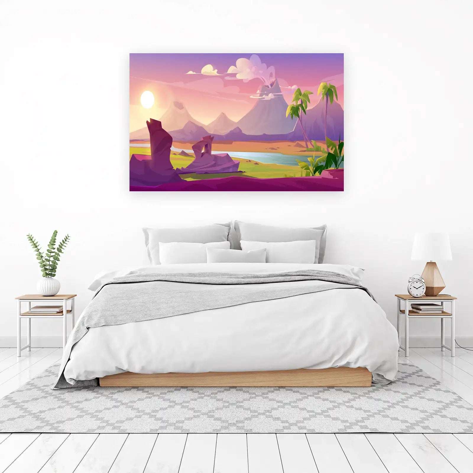 Prehistoric Volcano Landscape Wall Art