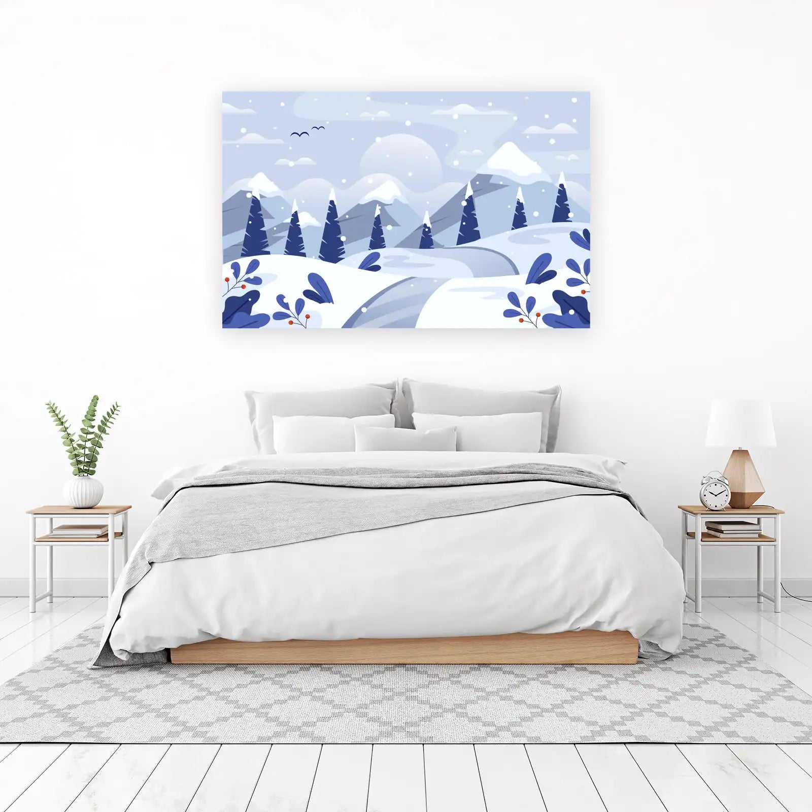 Serene Winter Mountain Landscape Wall Art