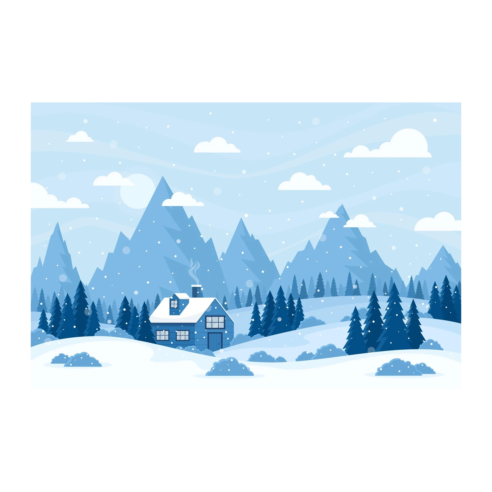 Cozy Winter Cabin Snow Landscape Wall Art