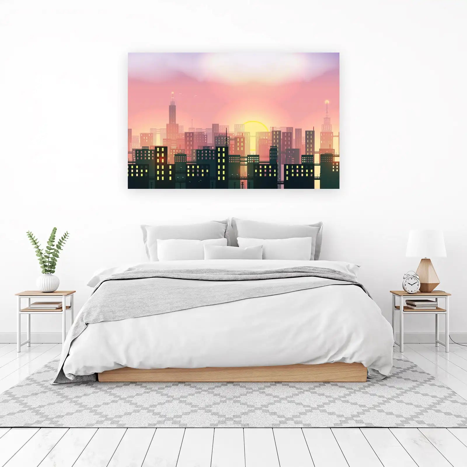 Urban Sunset Skyline Wall Art