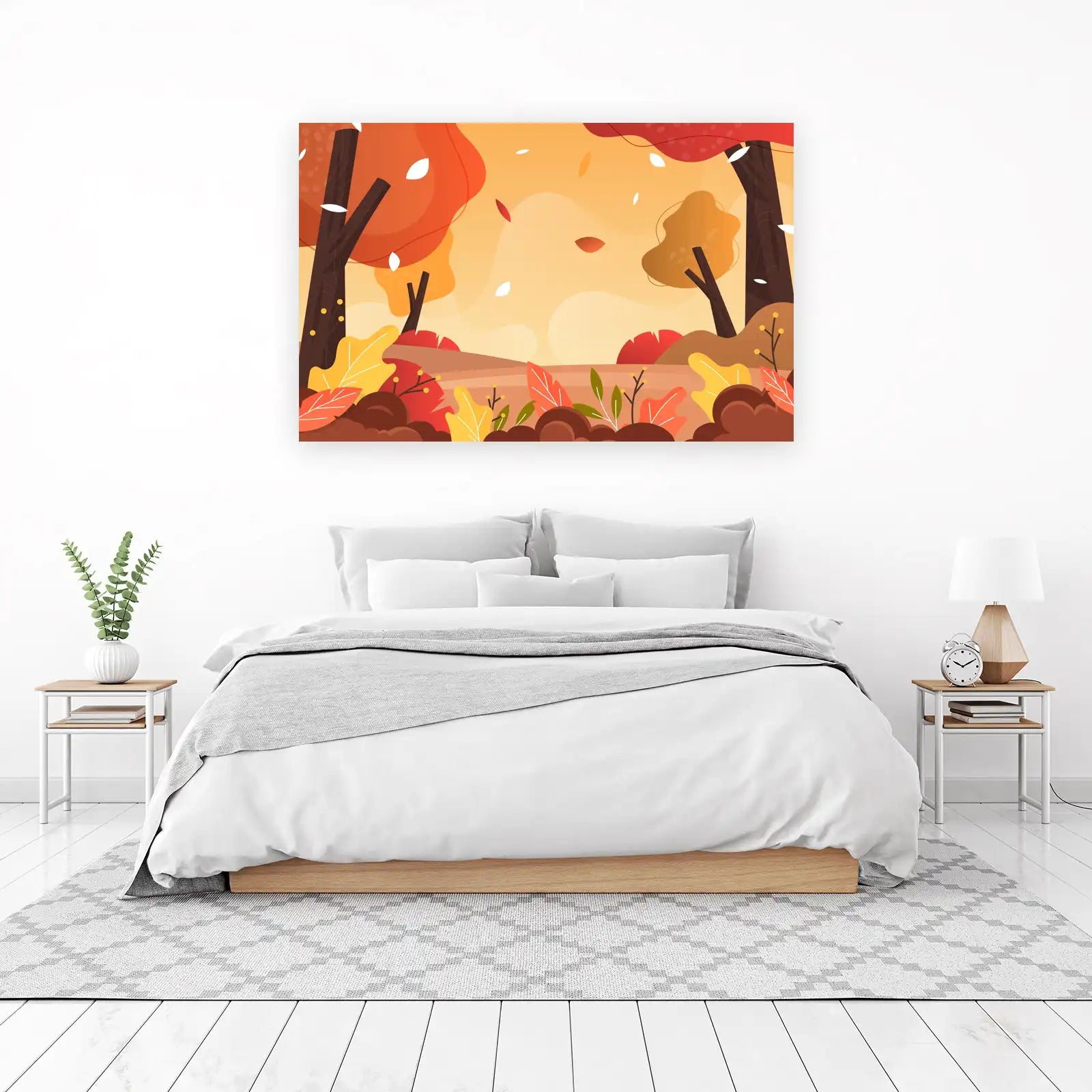 Autumn Landscape Flat Illustration Wall Art