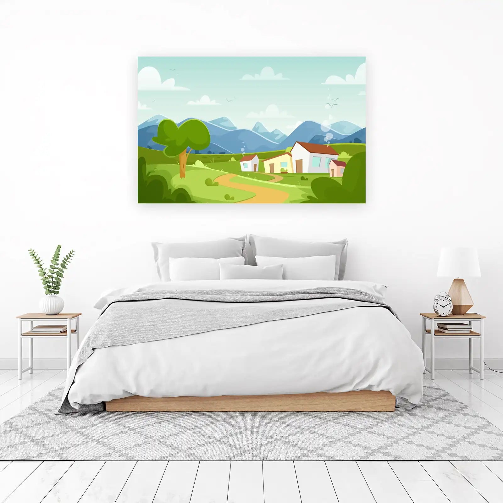 Whimsical Countryside Houses Wall Art