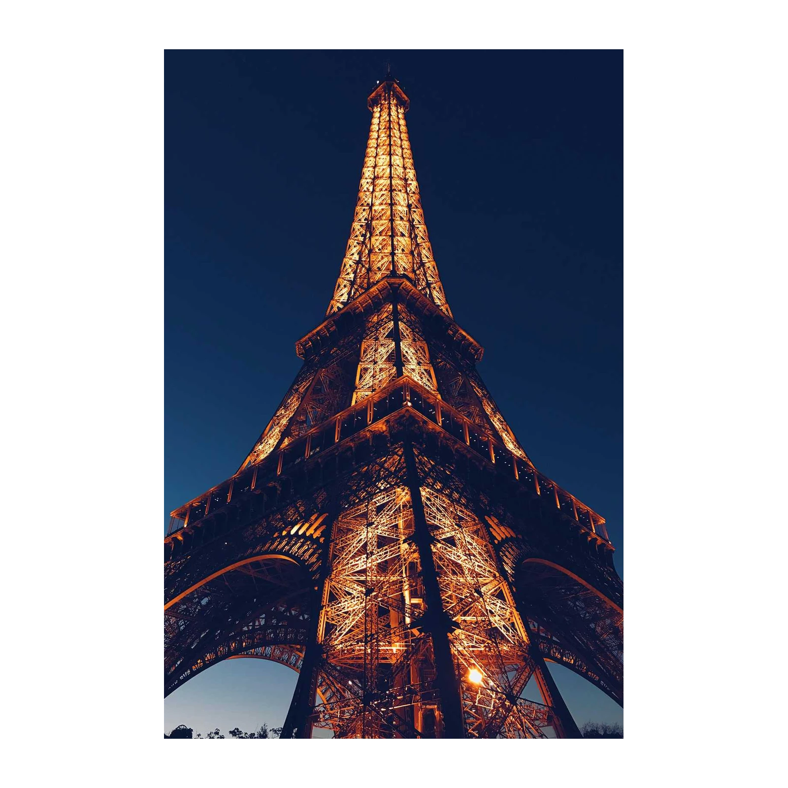 Eiffel Tower Golden Glow Wall Art