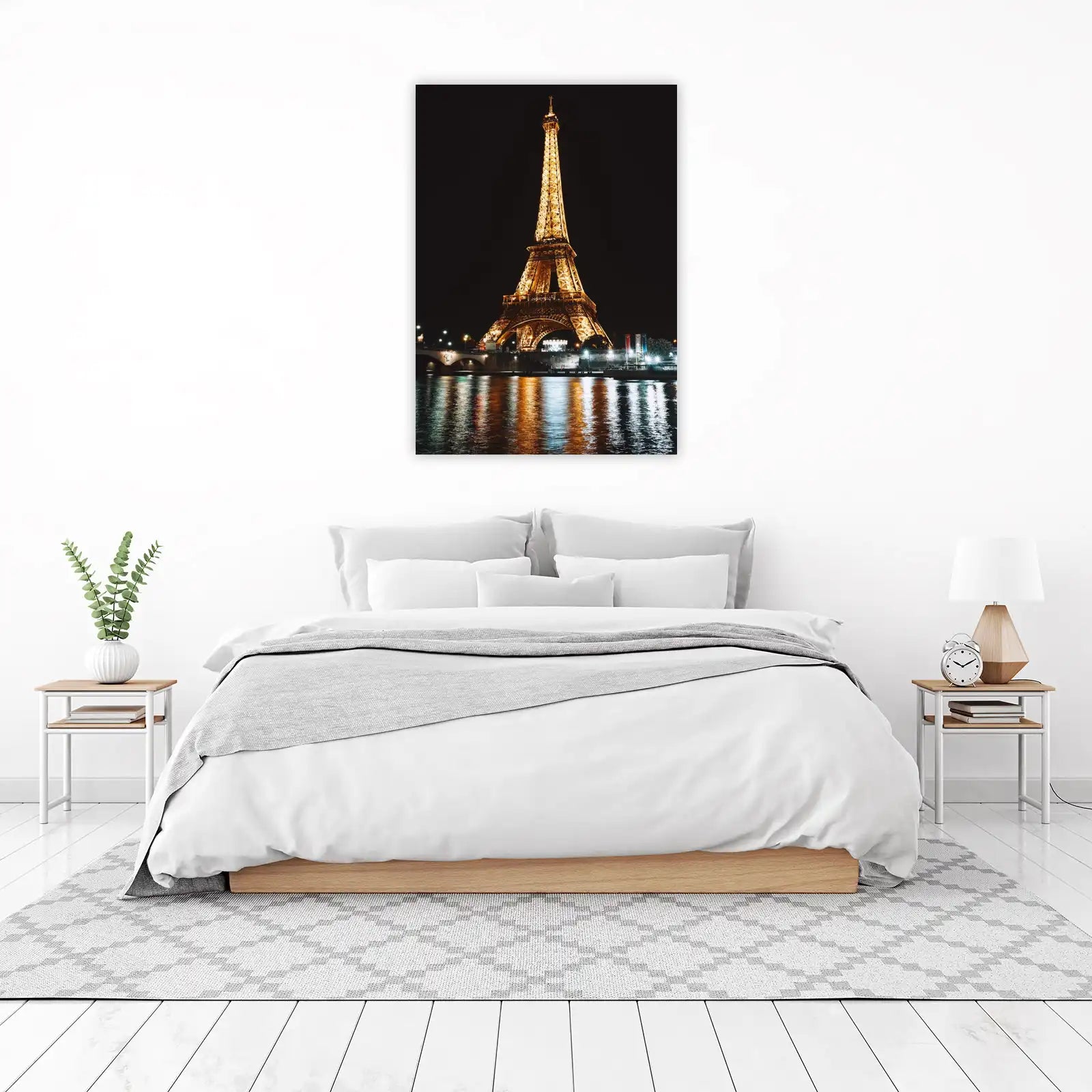 Eiffel Tower at Night Gold Wall Art