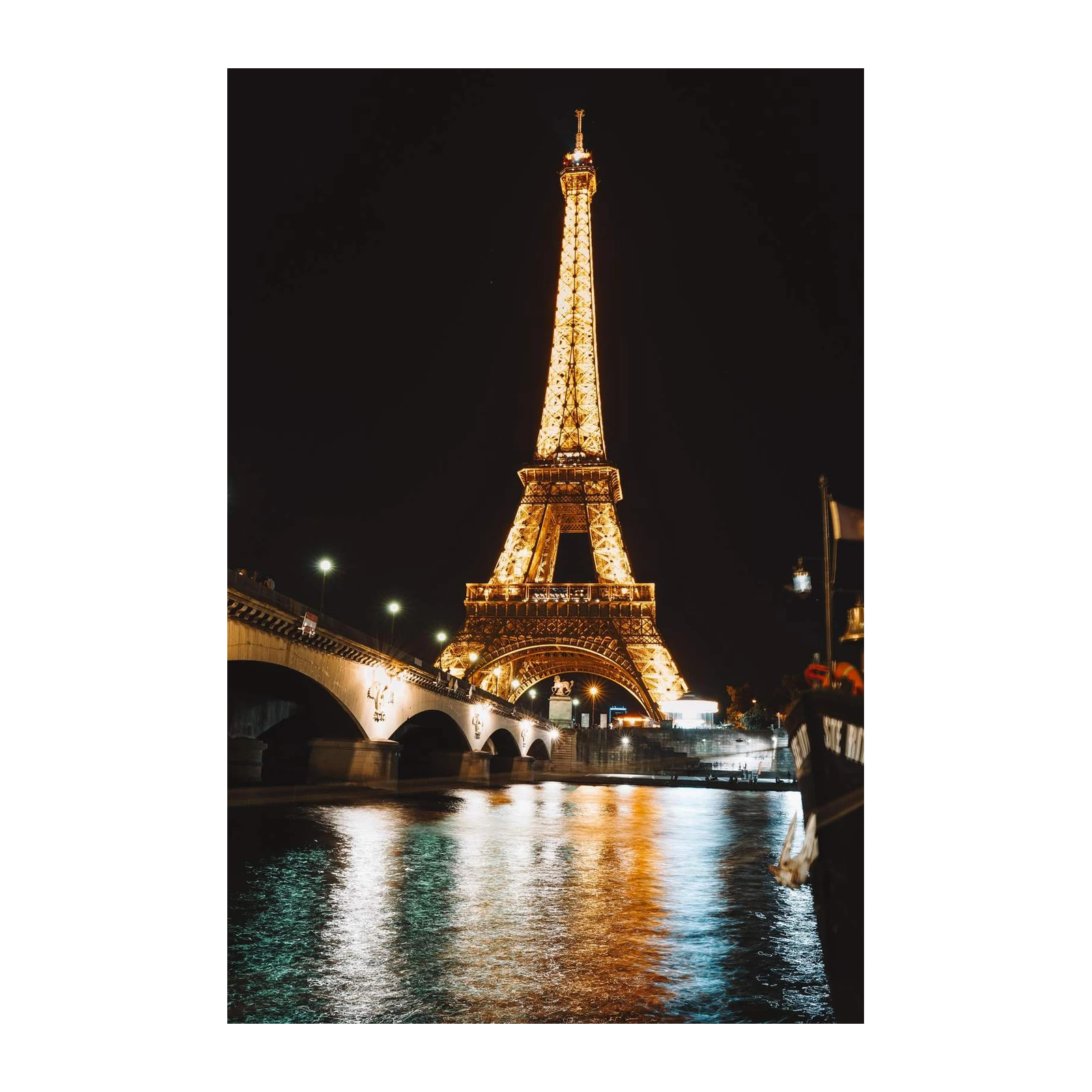 Eiffel Tower Paris Night Glow Wall Art