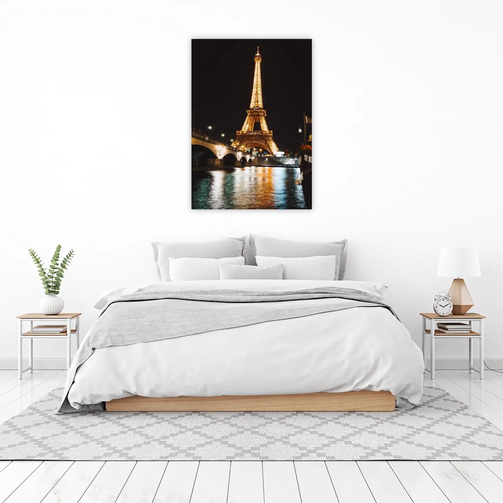 Eiffel Tower Paris Night Glow Wall Art