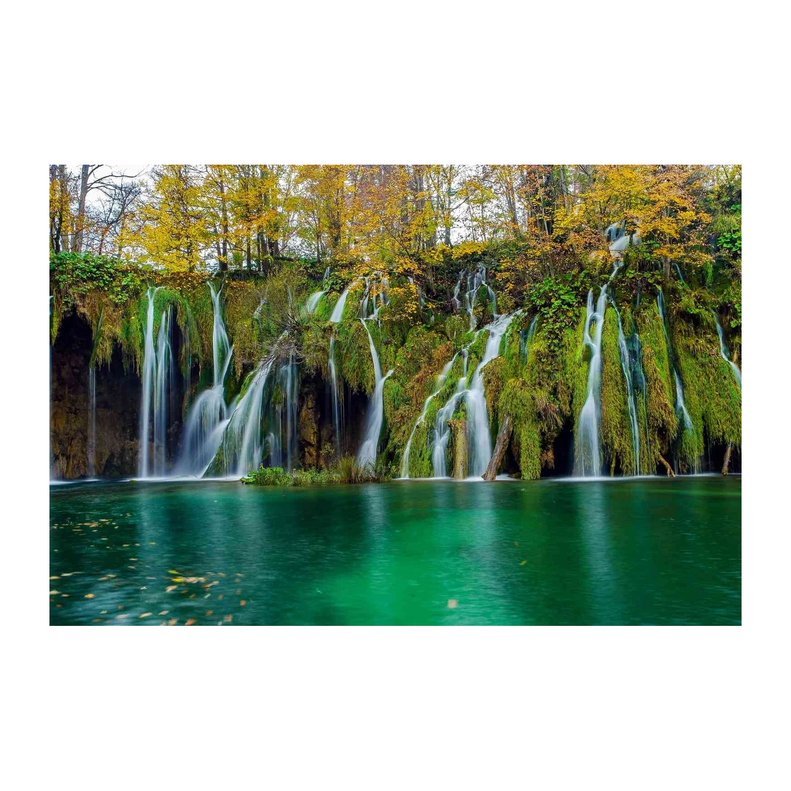 Lush Waterfall Serenity Fall Colors Wall Art