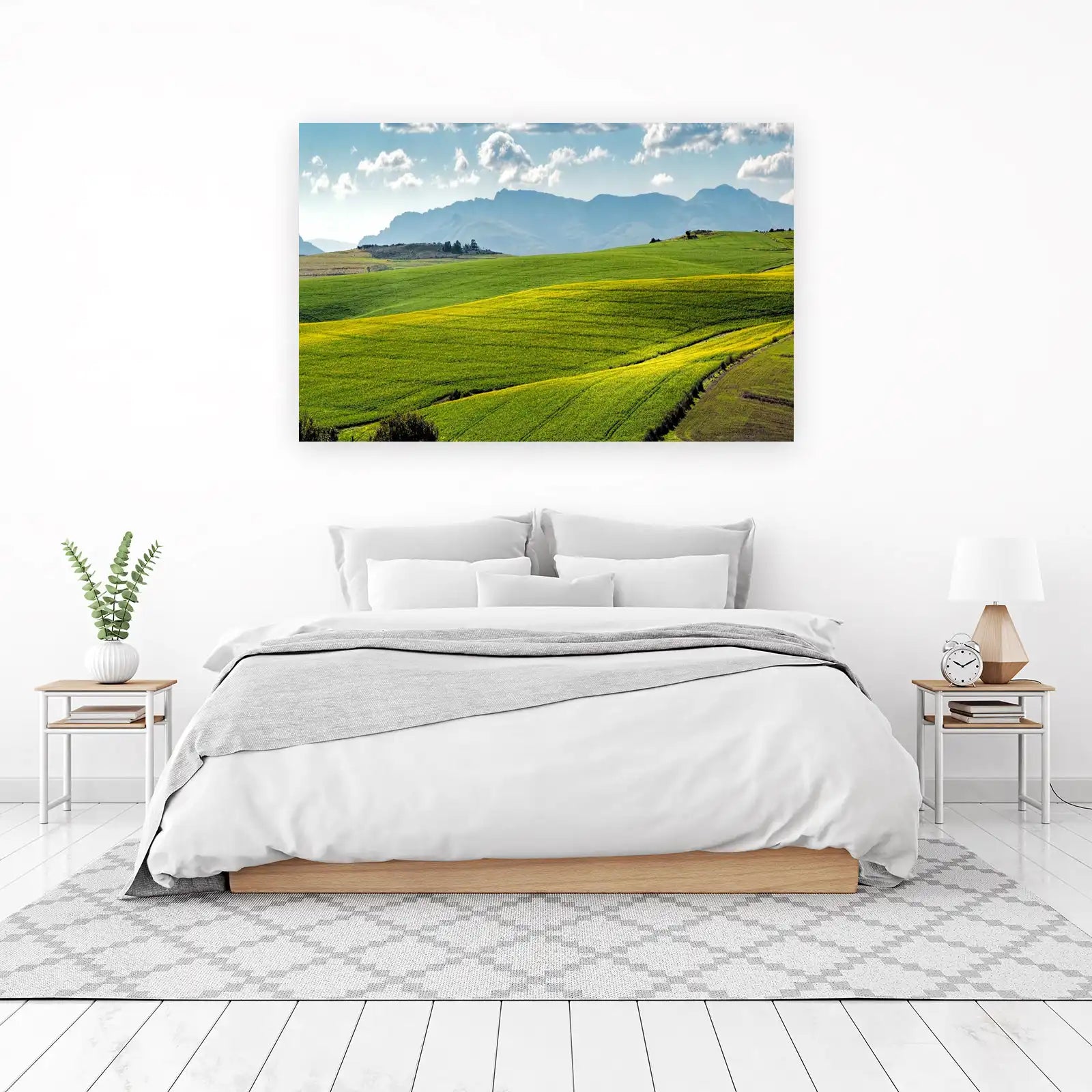 Rolling Green Hills & Yellow Flowers Wall Art
