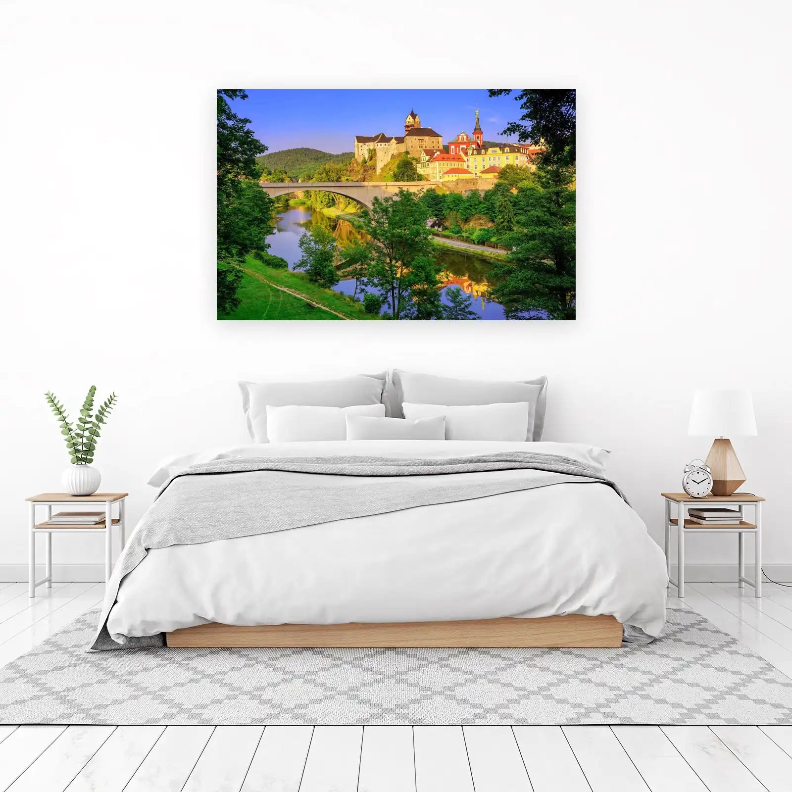 European Castle & River Landscape Wall Art