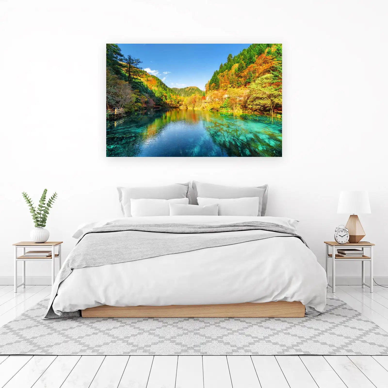 Turquoise Lake Autumn Landscape Wall Art