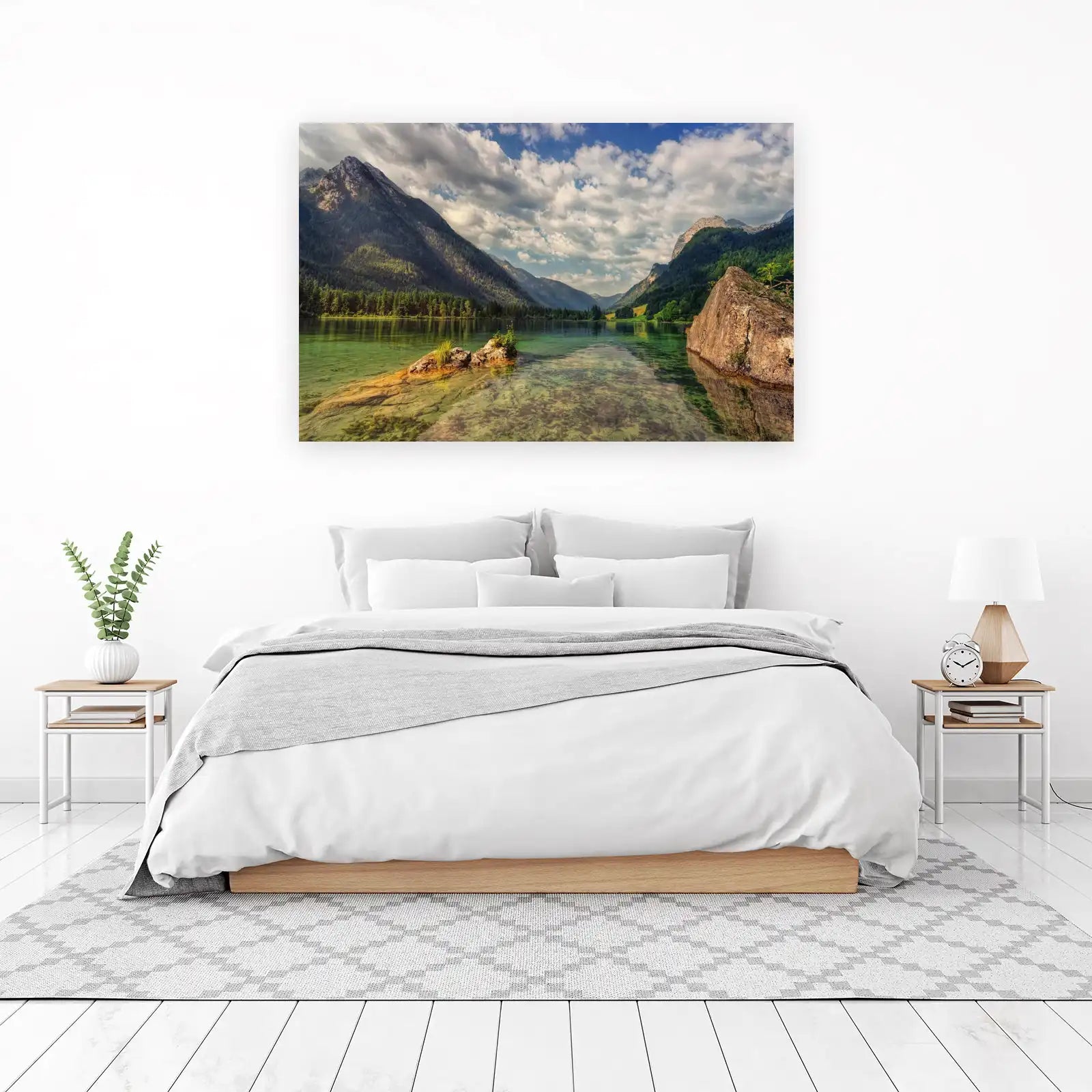 Tranquil Lake Mountainside Wall Art