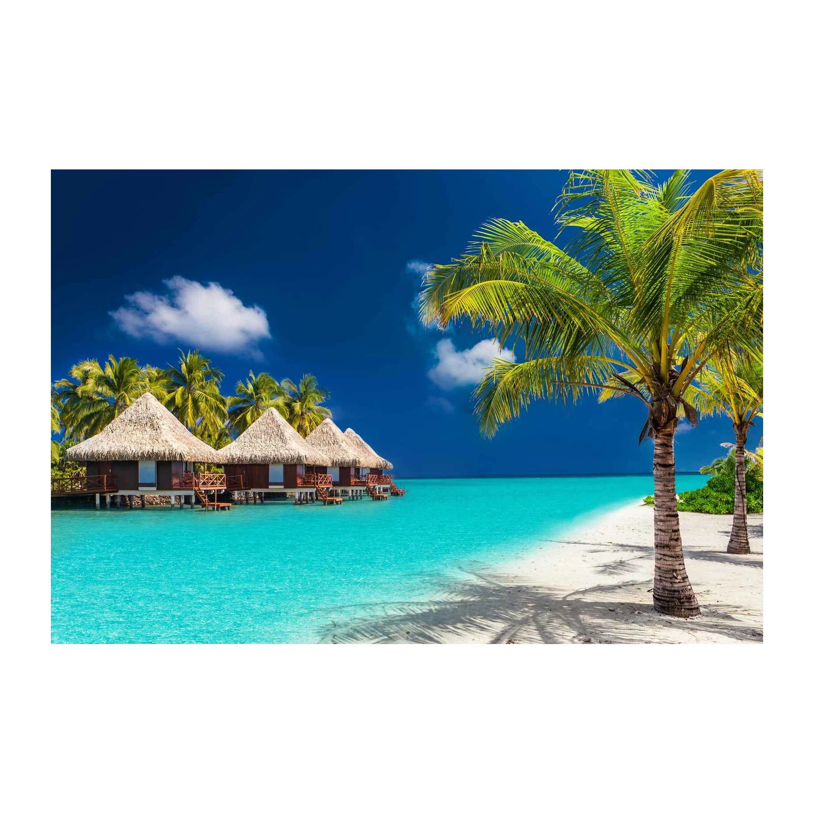 Tropical Paradise Overwater Bungalows Wall Art