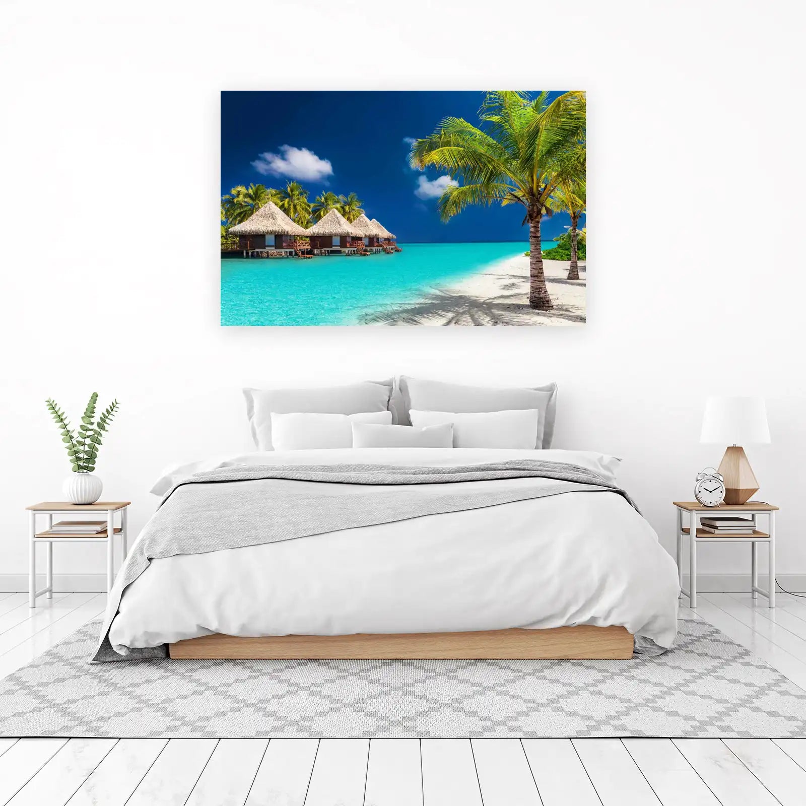Tropical Paradise Overwater Bungalows Wall Art