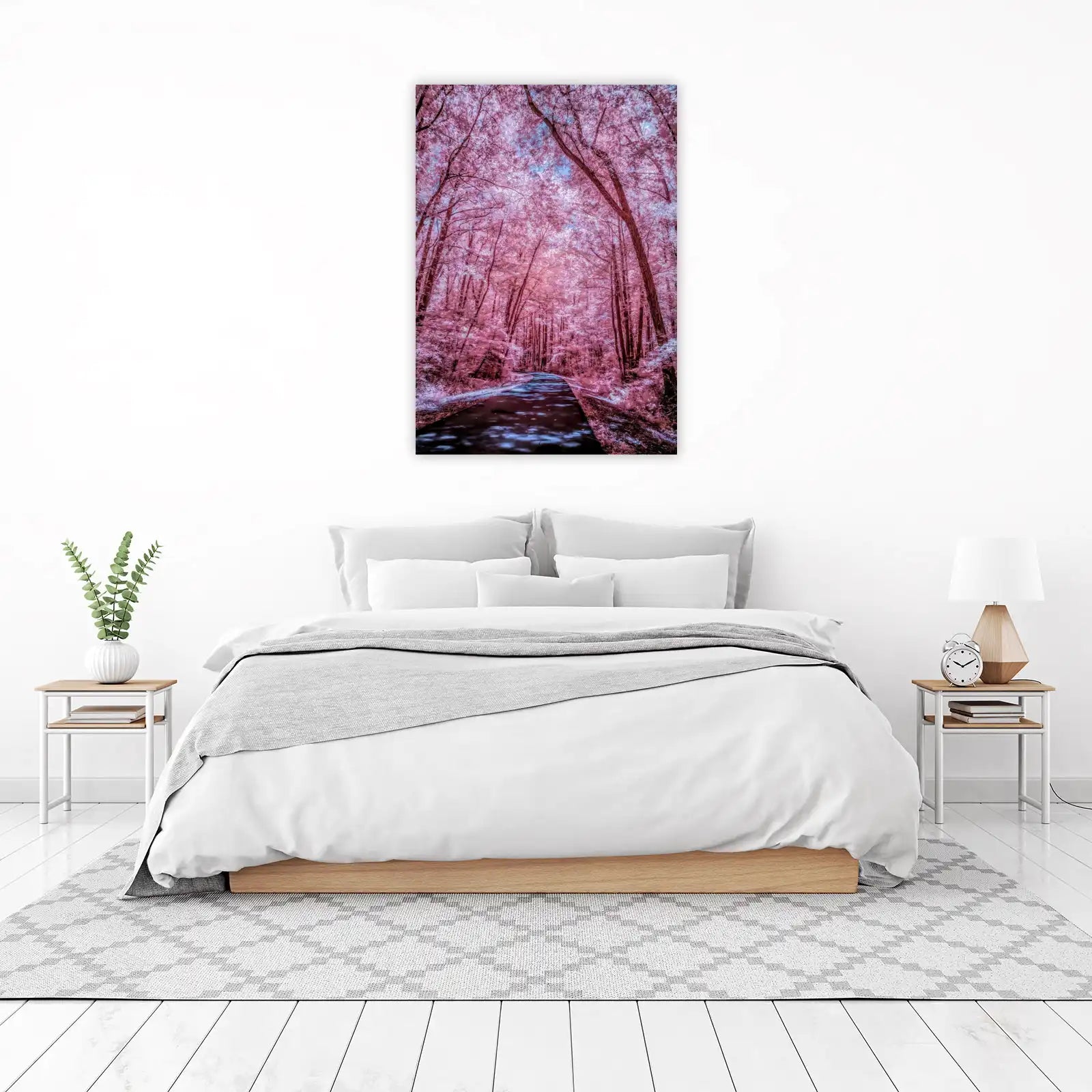 Enchanting Pink Forest Path Wall Art