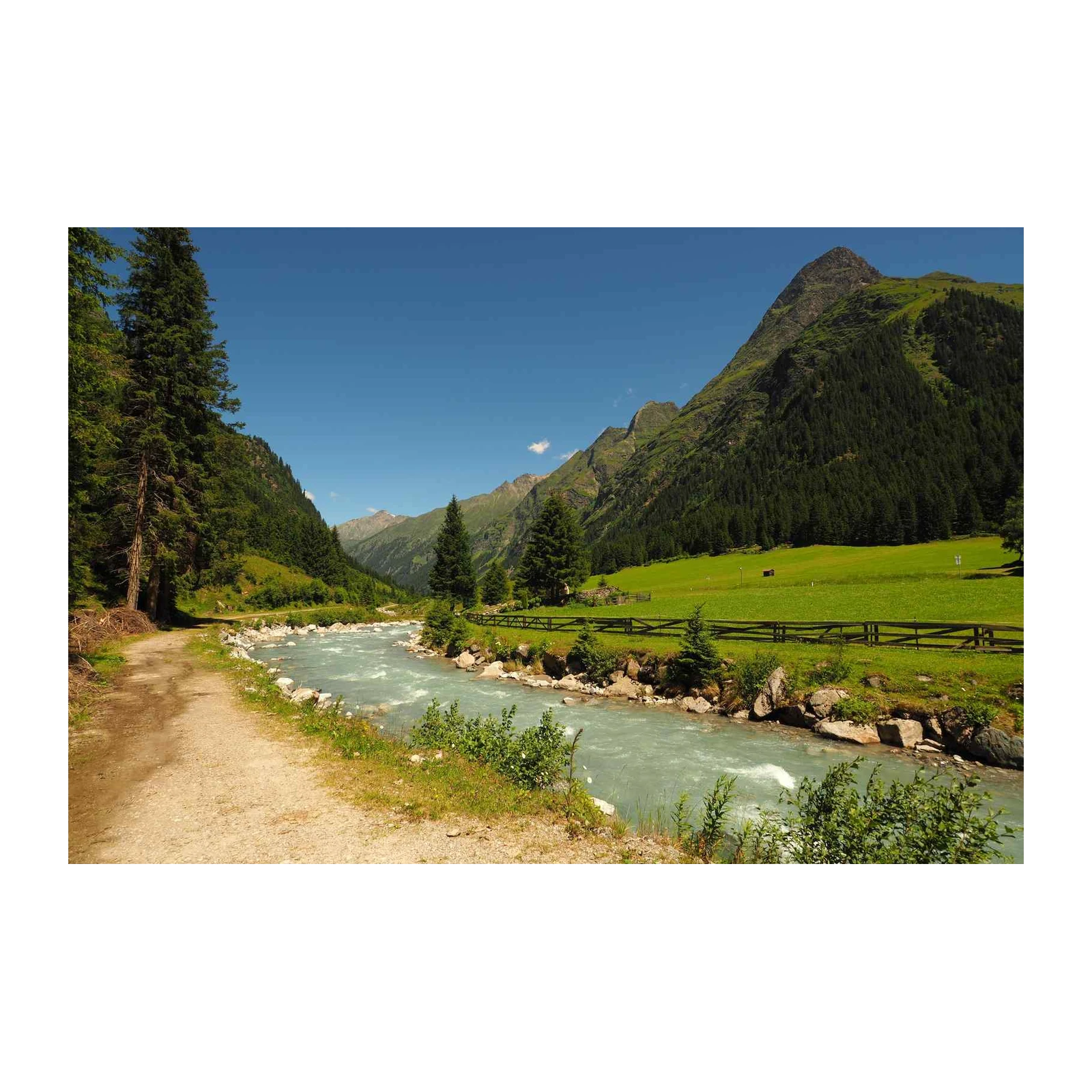 Alpine River Serenity Landscape Wall Art
