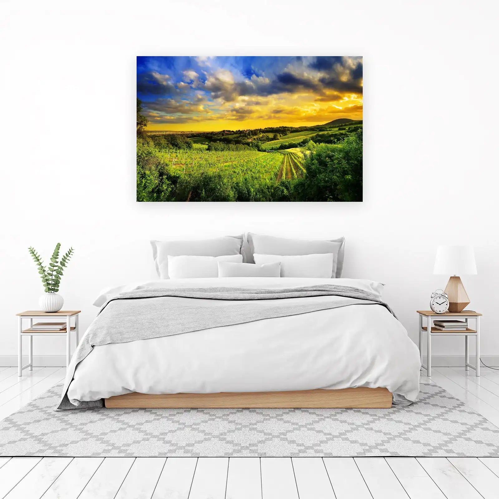 Golden Vineyard Landscape Wall Art