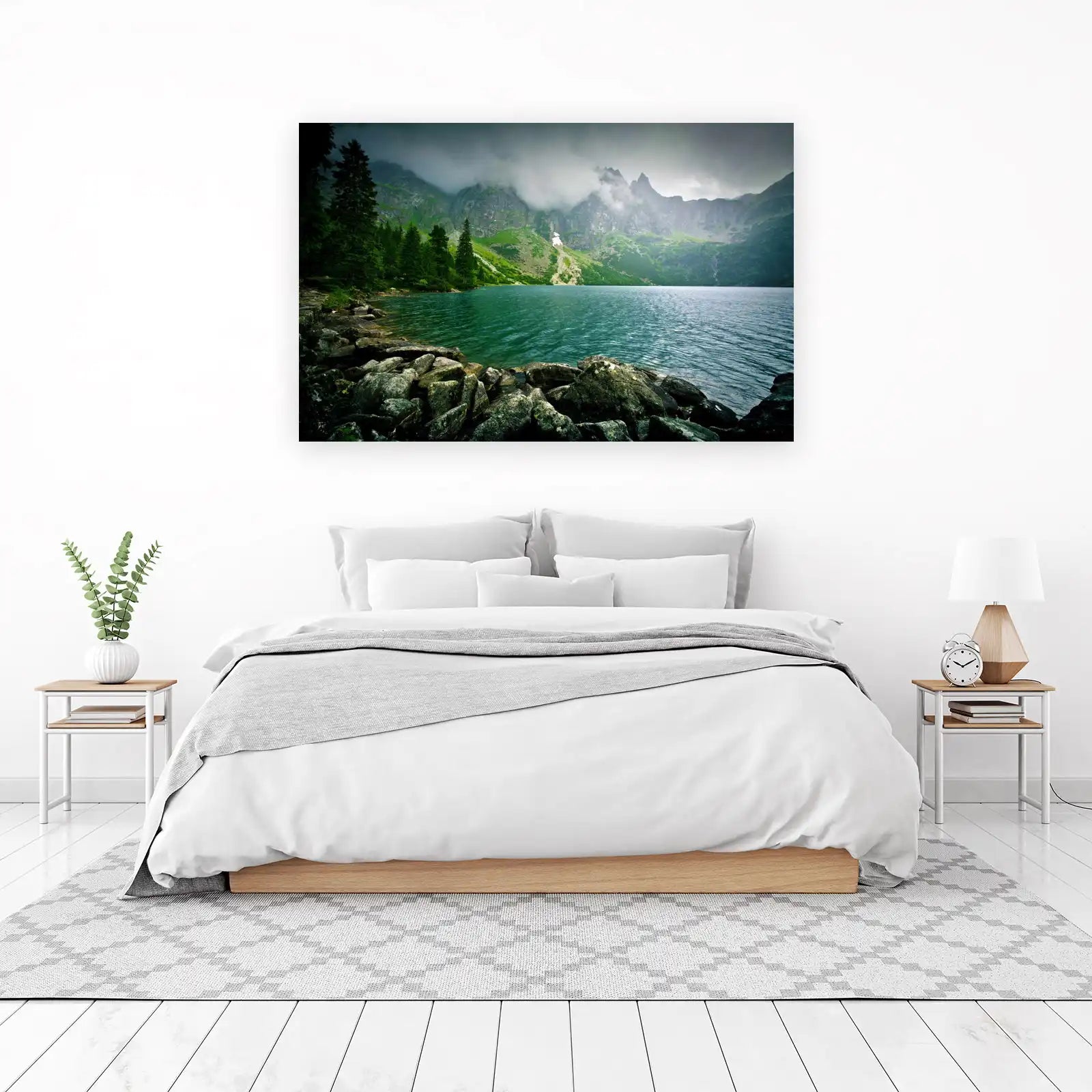 Serene Mountain Lake & Forest Wall Art