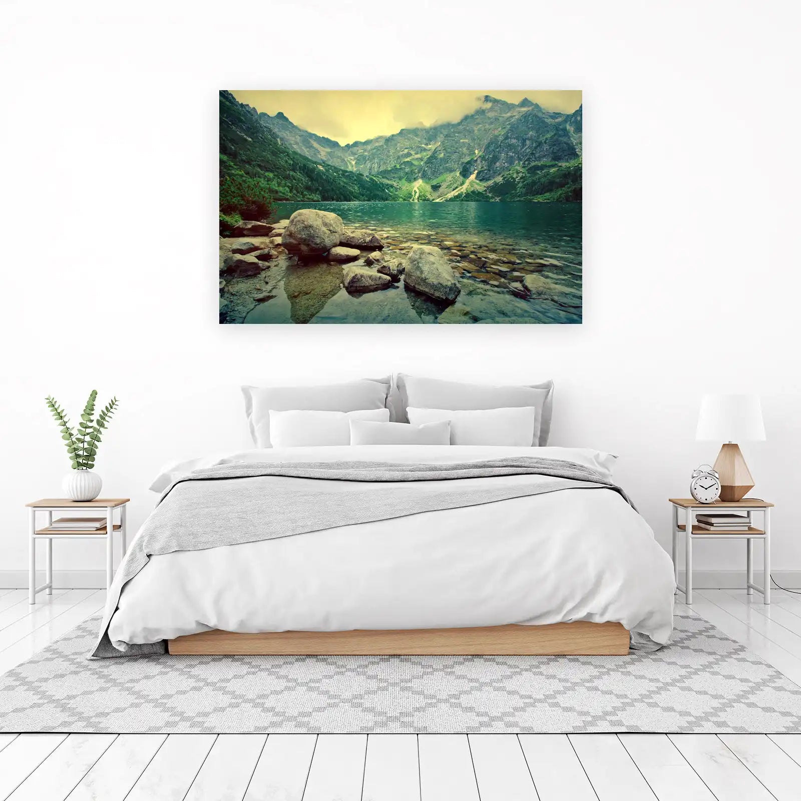 Serene Mountain Lake Landscape Wall Art