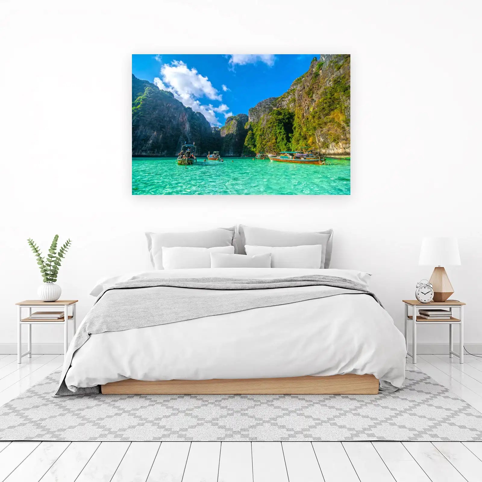 Tropical Paradise Boat Scene Wall Art