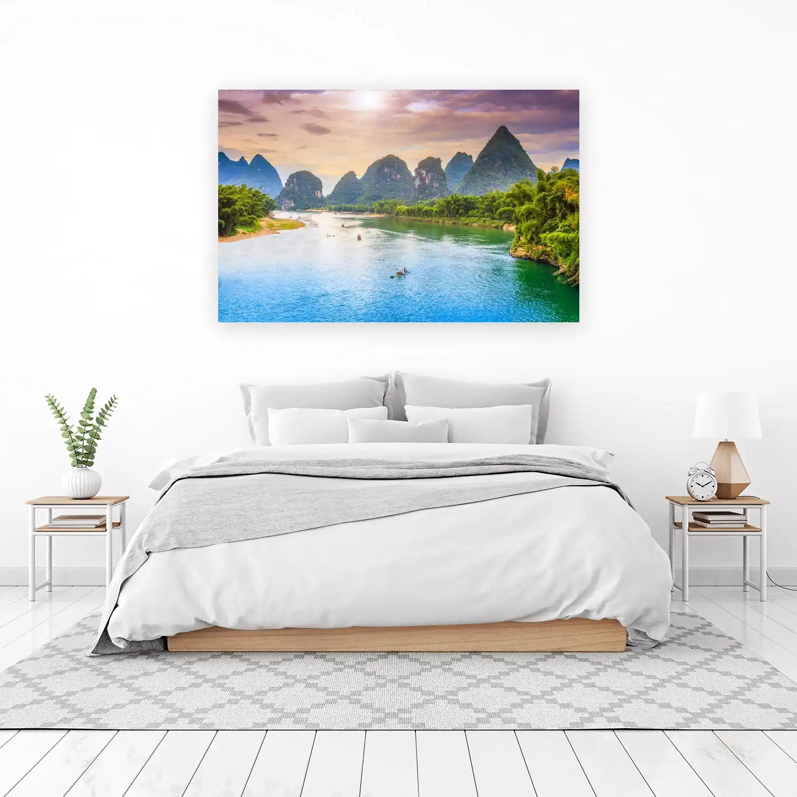 Serene River Landscape Guilin Mountains Wall Art