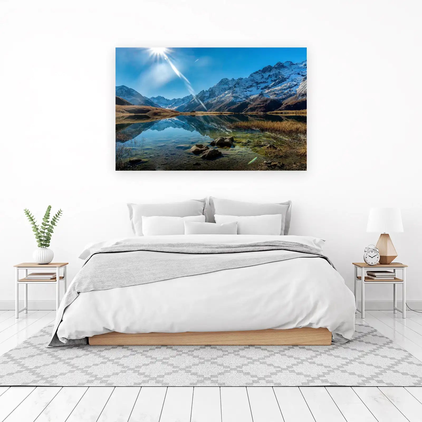 Serene Mountain Lake Reflection Wall Art