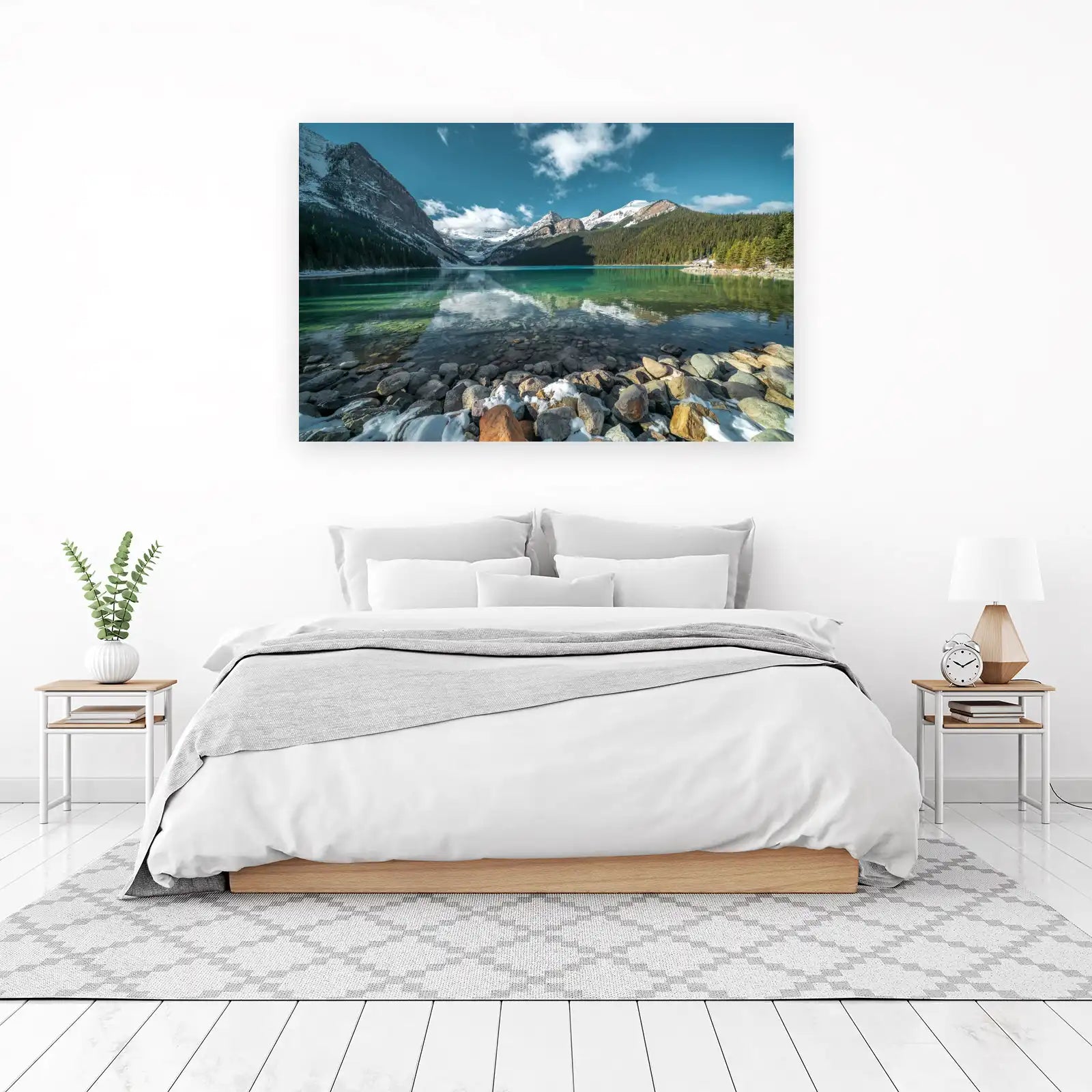 Serene Mountain Lake Landscape Wall Art