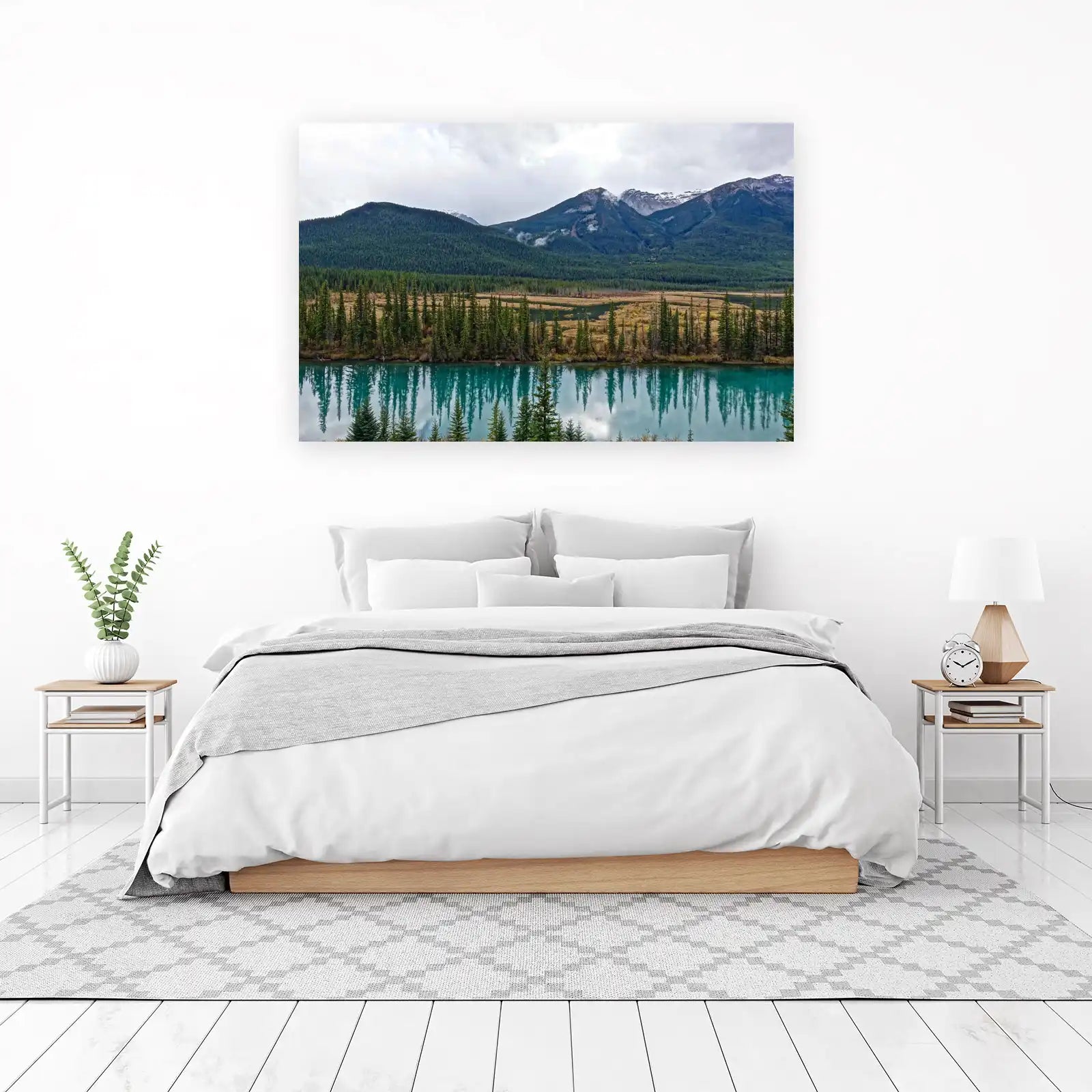 Tranquil Mountain Lake Forest Wall Art
