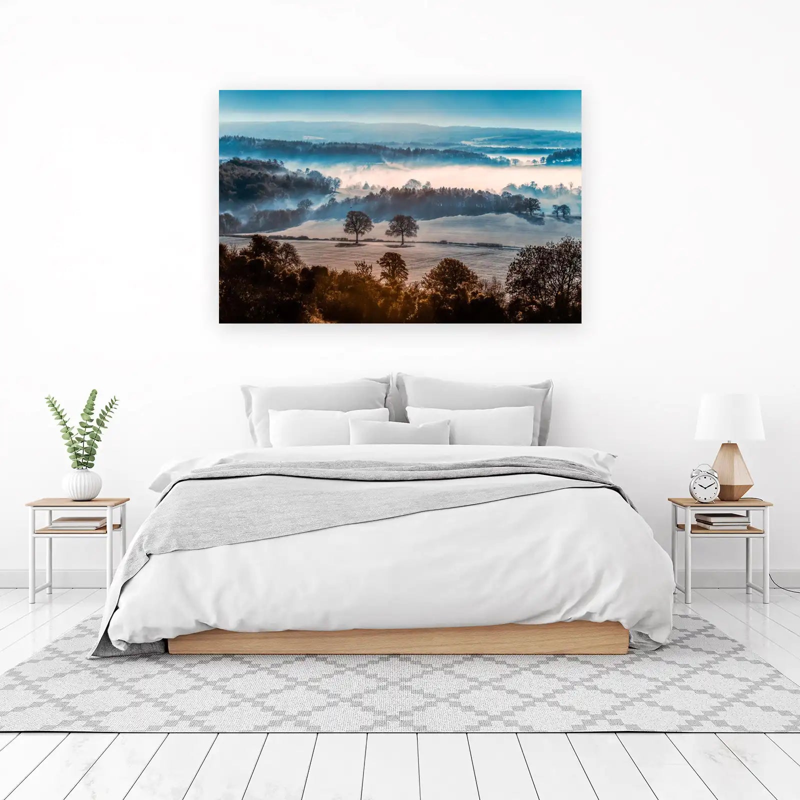 Misty Morning English Countryside Wall Art