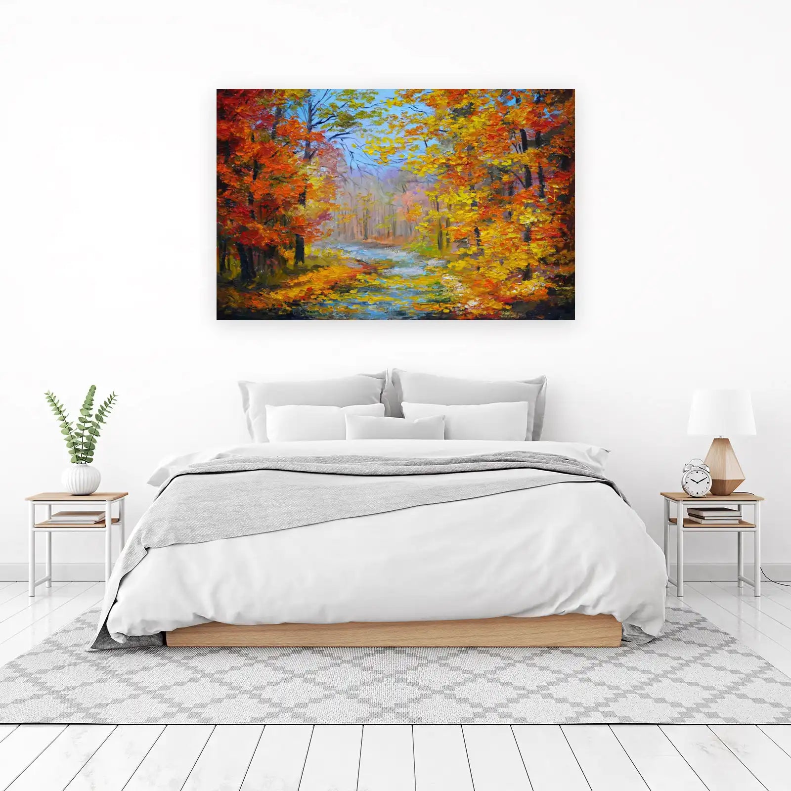 Vibrant Autumn Forest Stream Wall Art