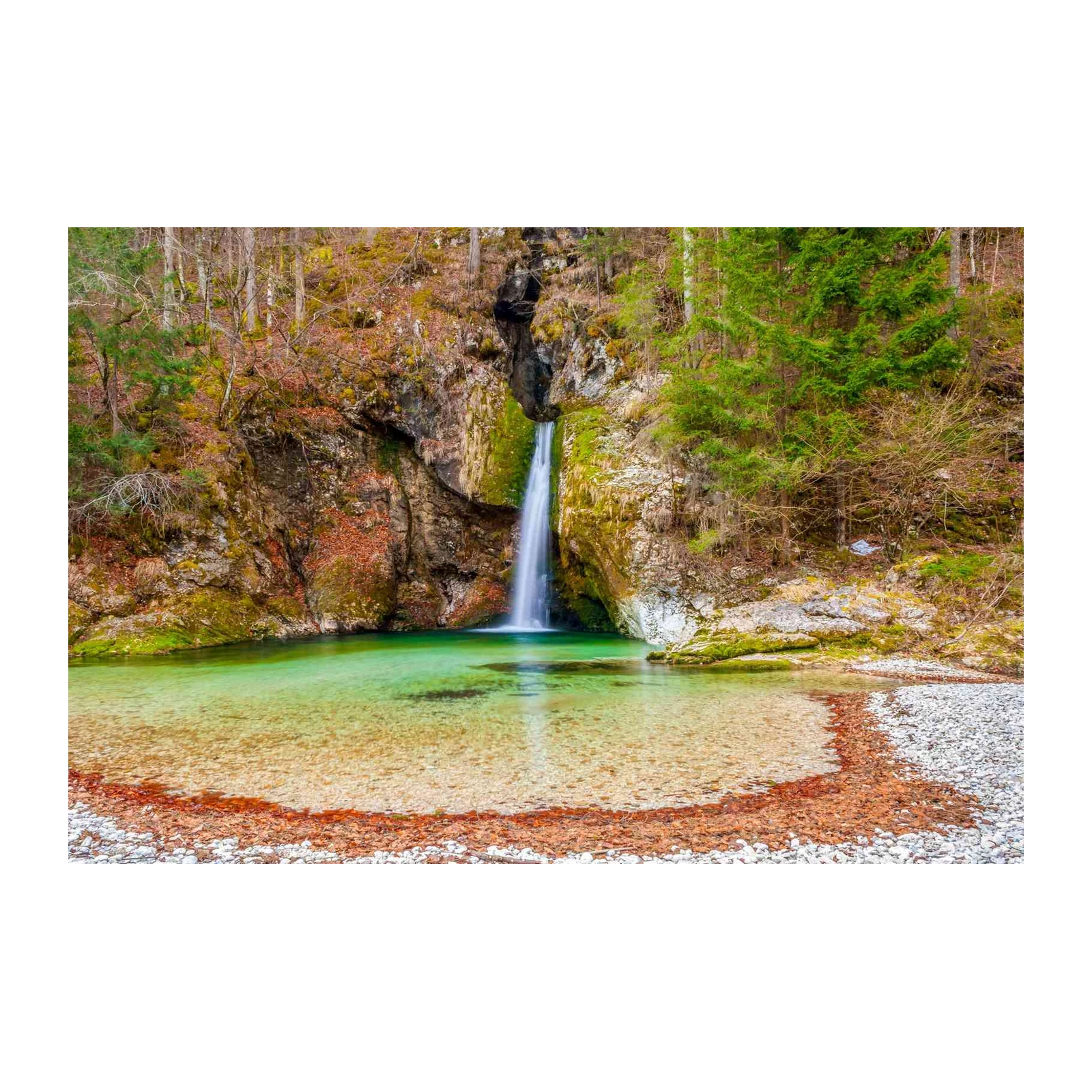 Serene Waterfall Nature Scene Wall Art