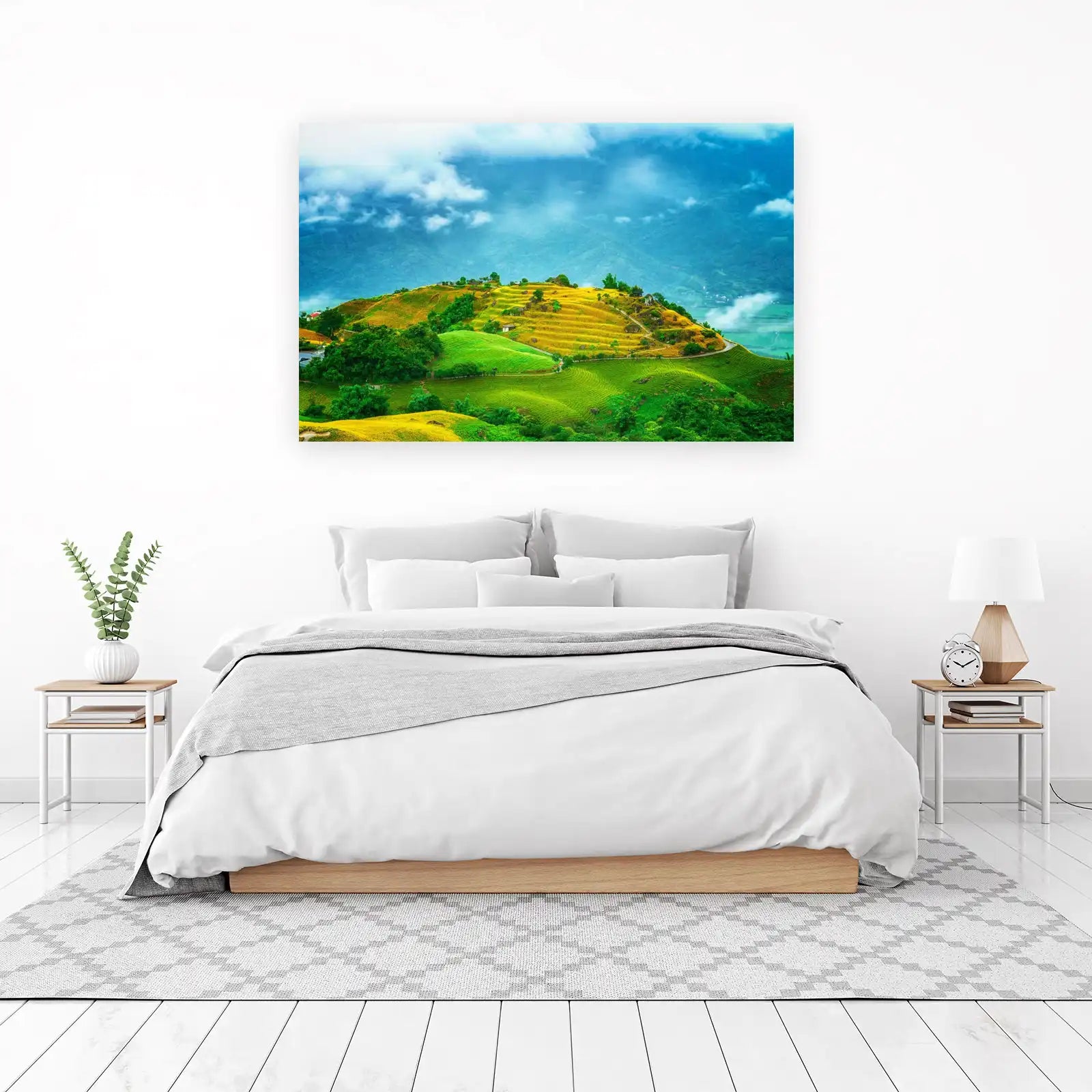 Vibrant Daylily Hillside Serenity Wall Art