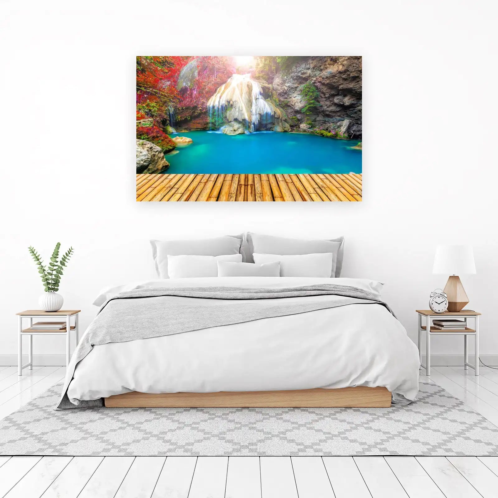 Tranquil Waterfall & Blue Lagoon Wall Art